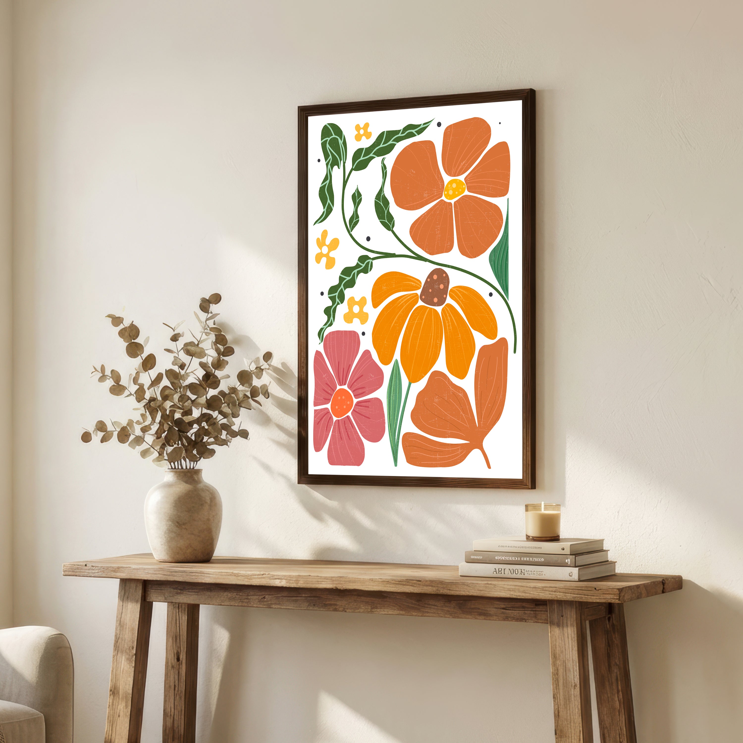 Retro Floral Botanical Art Print