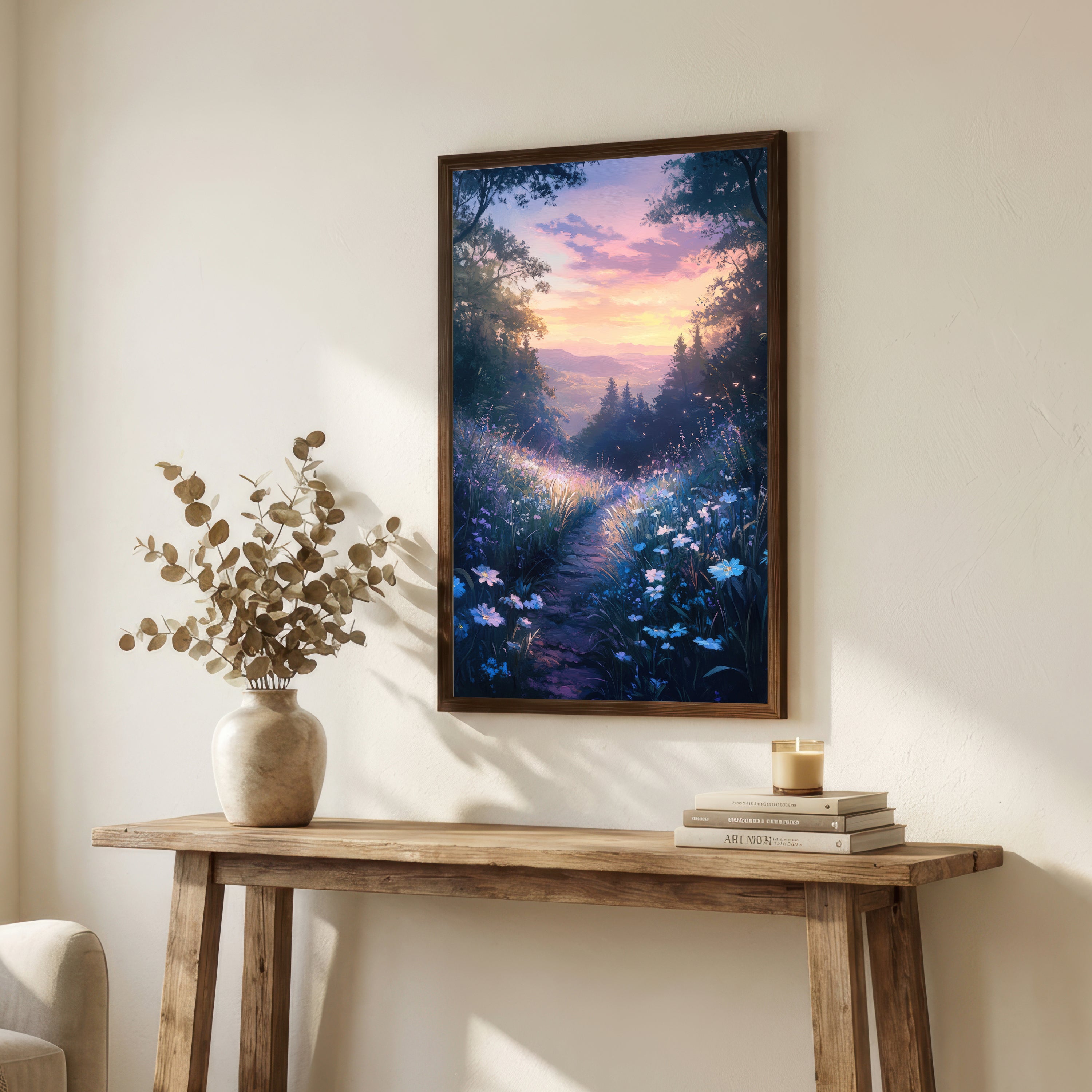 Dreamy Woodland Sunset Art Print
