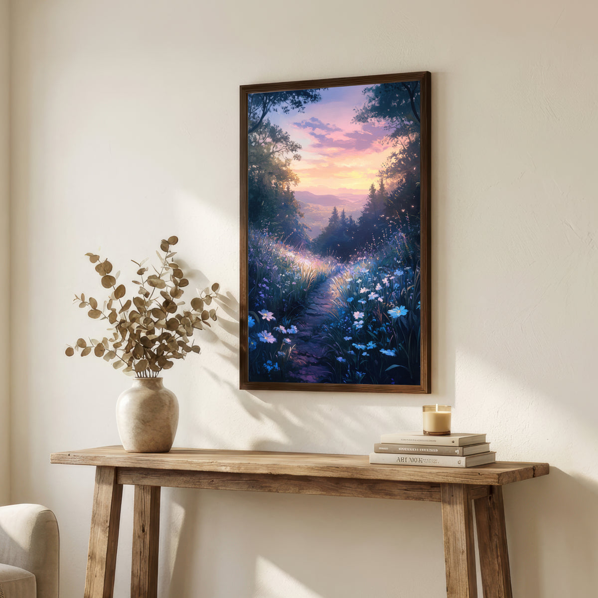 Dreamy Woodland Sunset Art Print