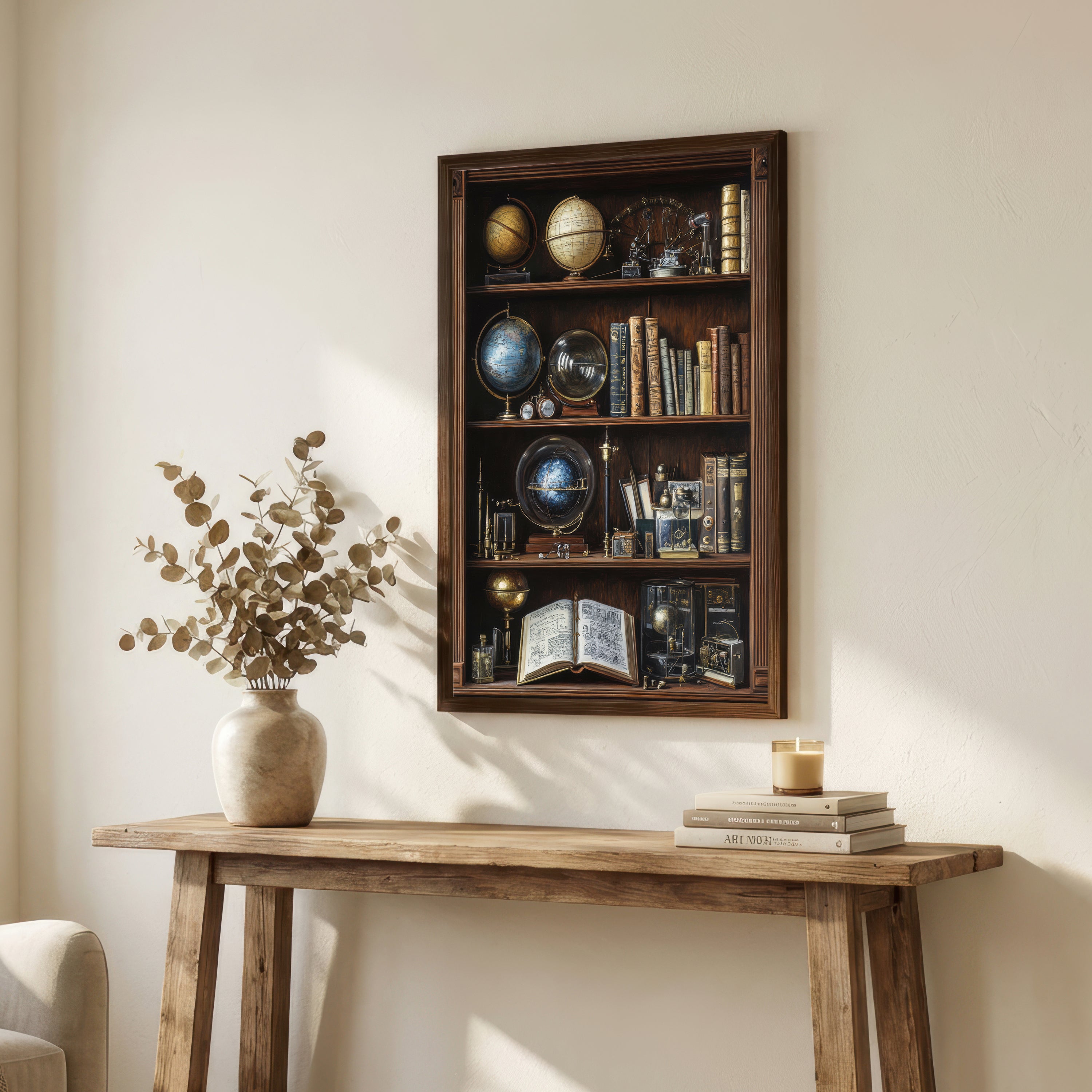 Dark Academia Study Shelf Art Print