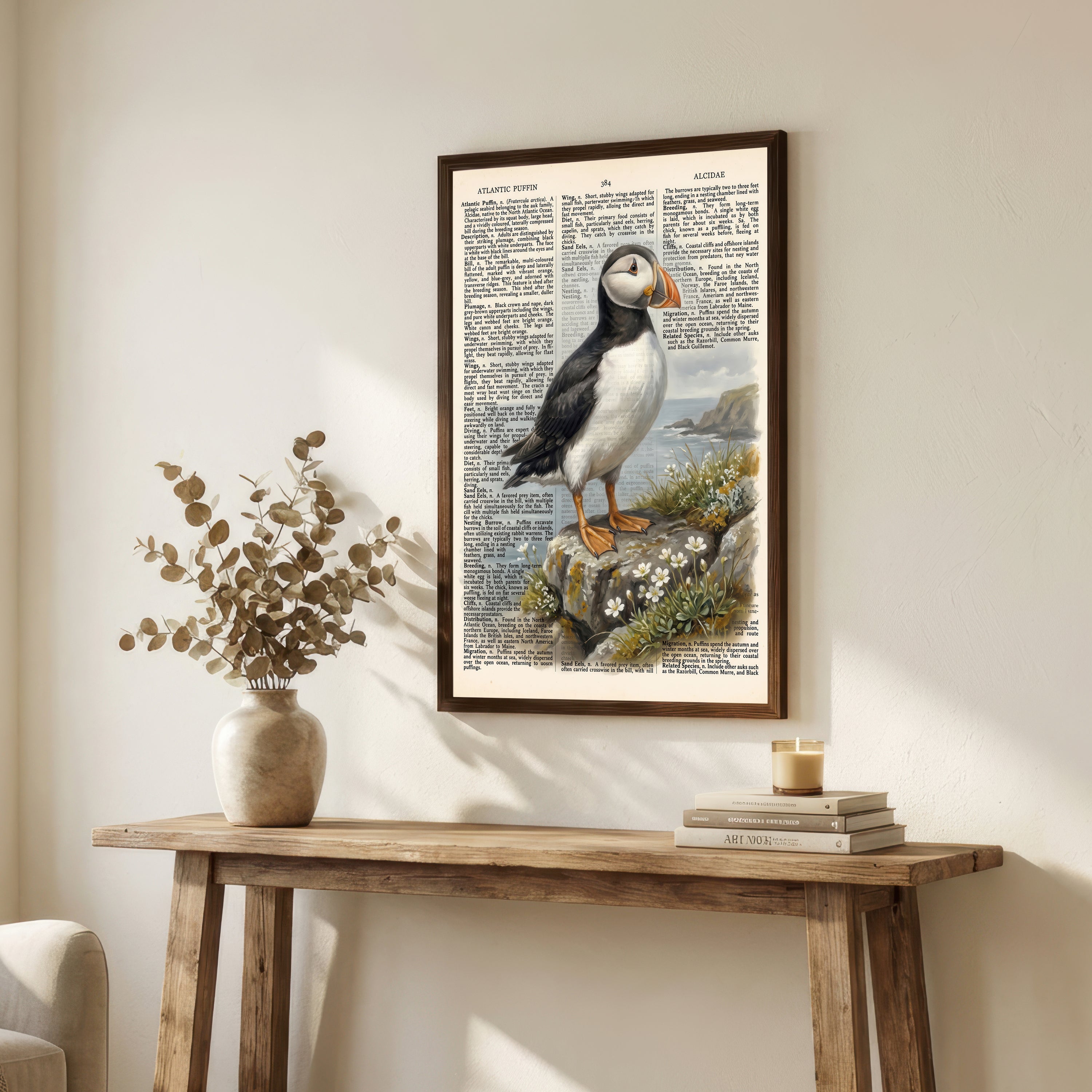 Atlantic Puffin Vintage Book Art Print