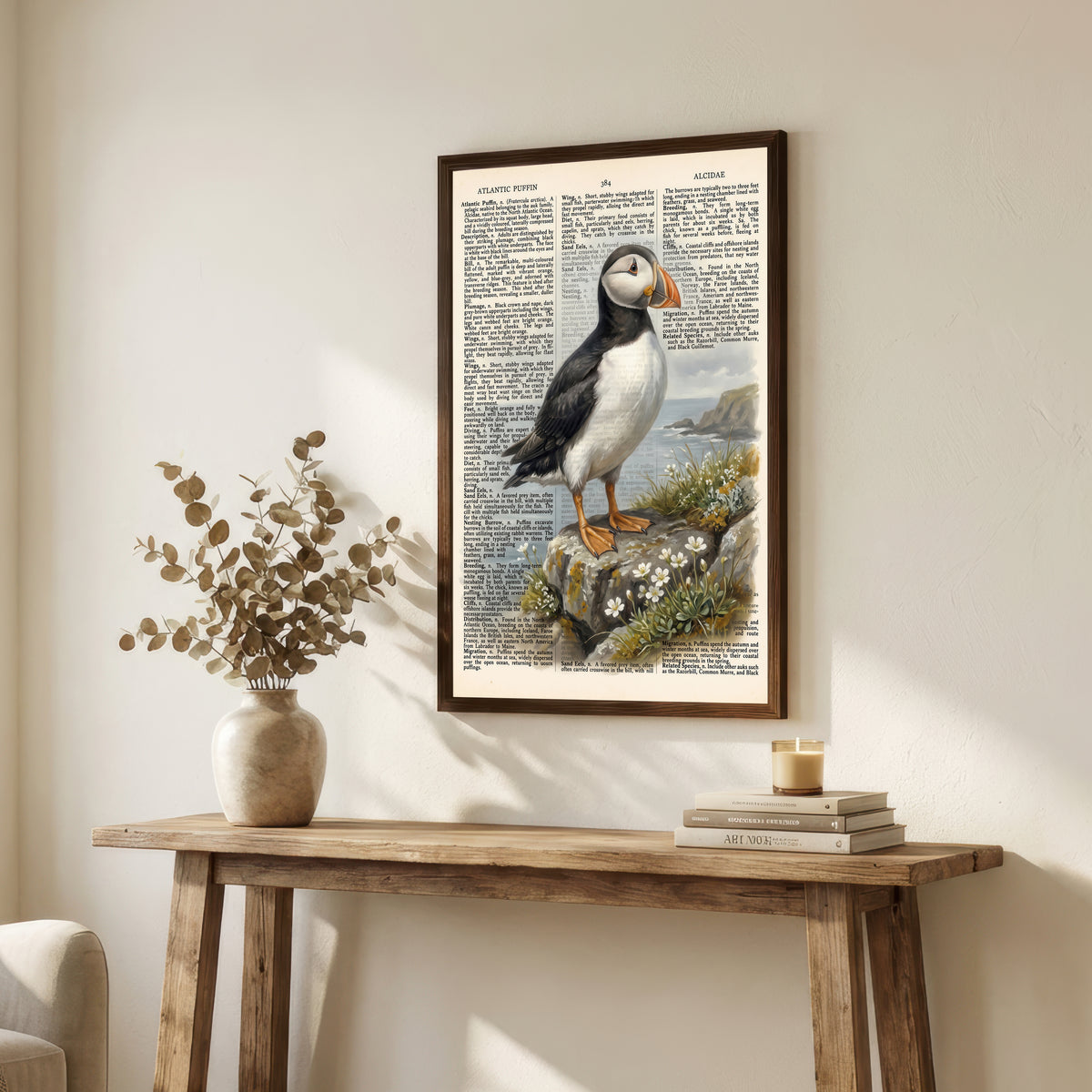 Atlantic Puffin Vintage Book Art Print