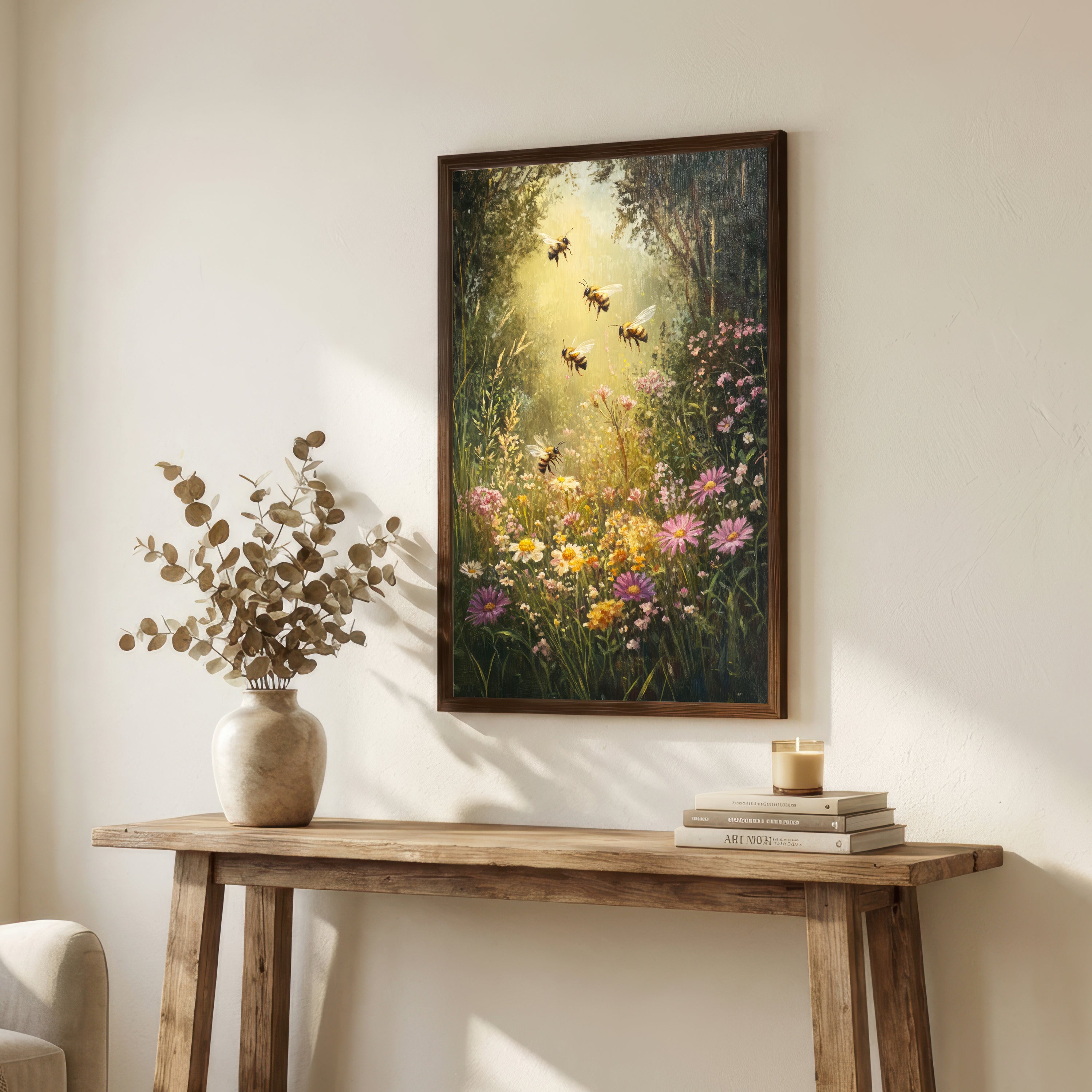 Bumblebee Wildflower Meadow Art Print