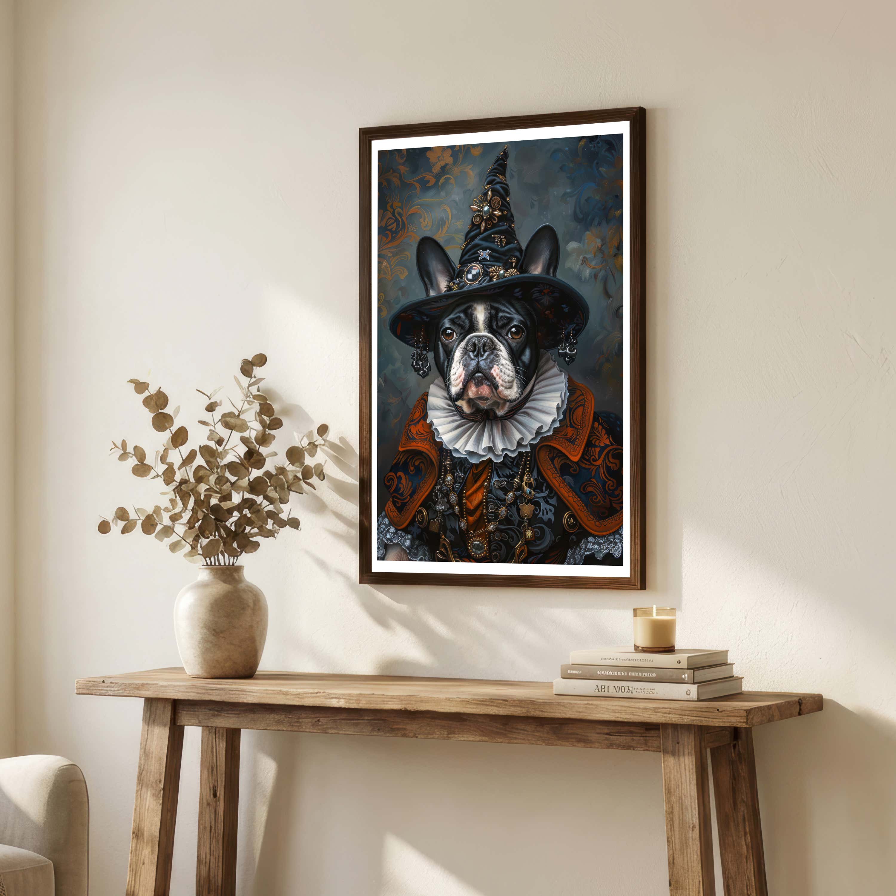 Witchy French Bulldog Art Print