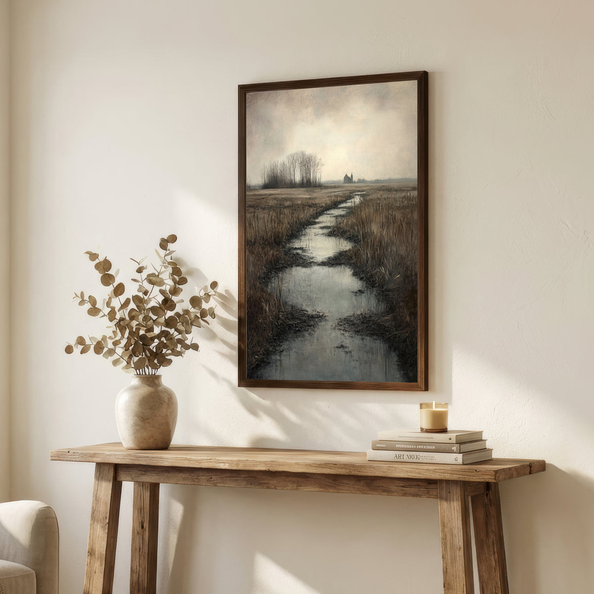 Moody Marshland Church Art Print