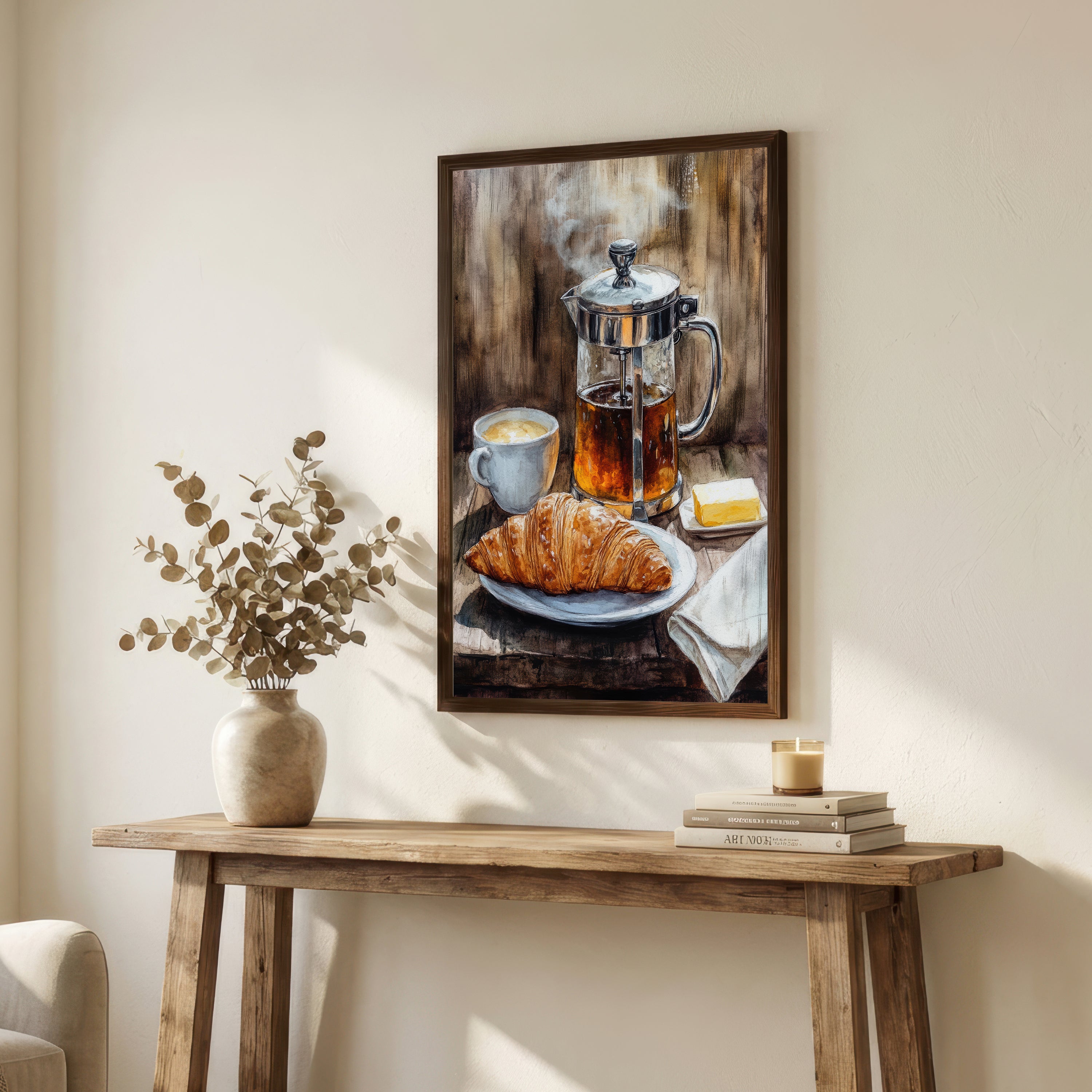 French Press Coffee Breakfast Art Print