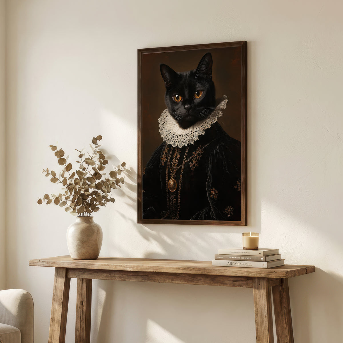 Black Cat Renaissance Art Print