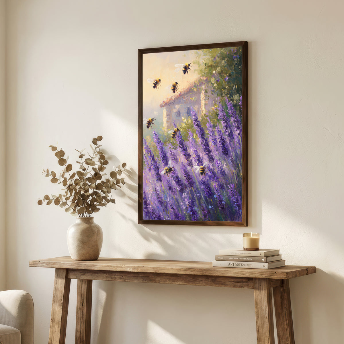 Bumblebee Lavender Meadow Art Print