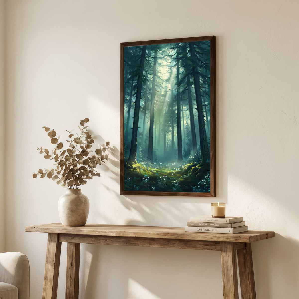 Sunlit Woodland Art Print