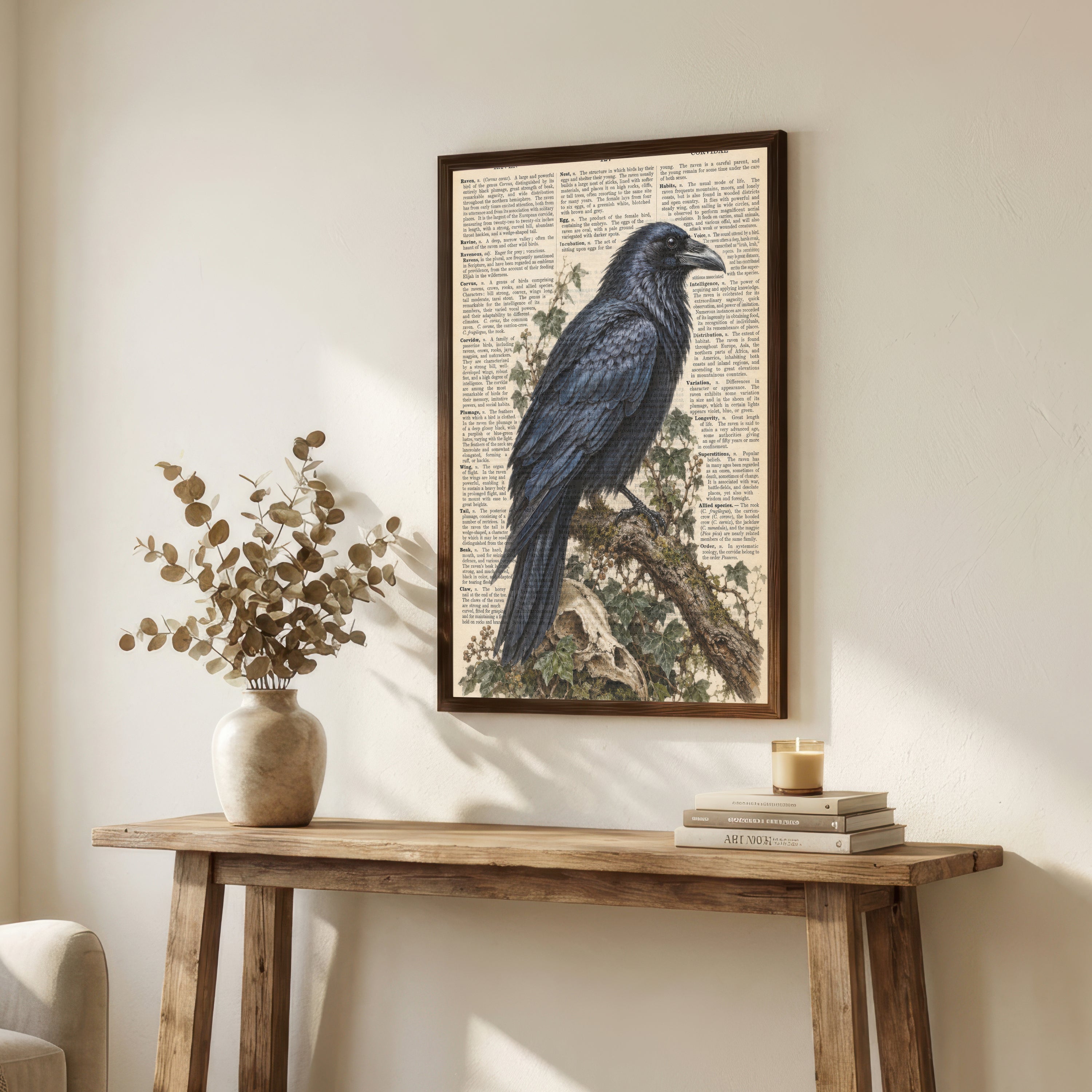 Vintage Raven Dictionary Art Print