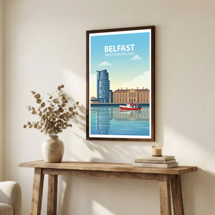 Belfast Northern Ireland Travel Poster Print: UK City Landscape Wall Art