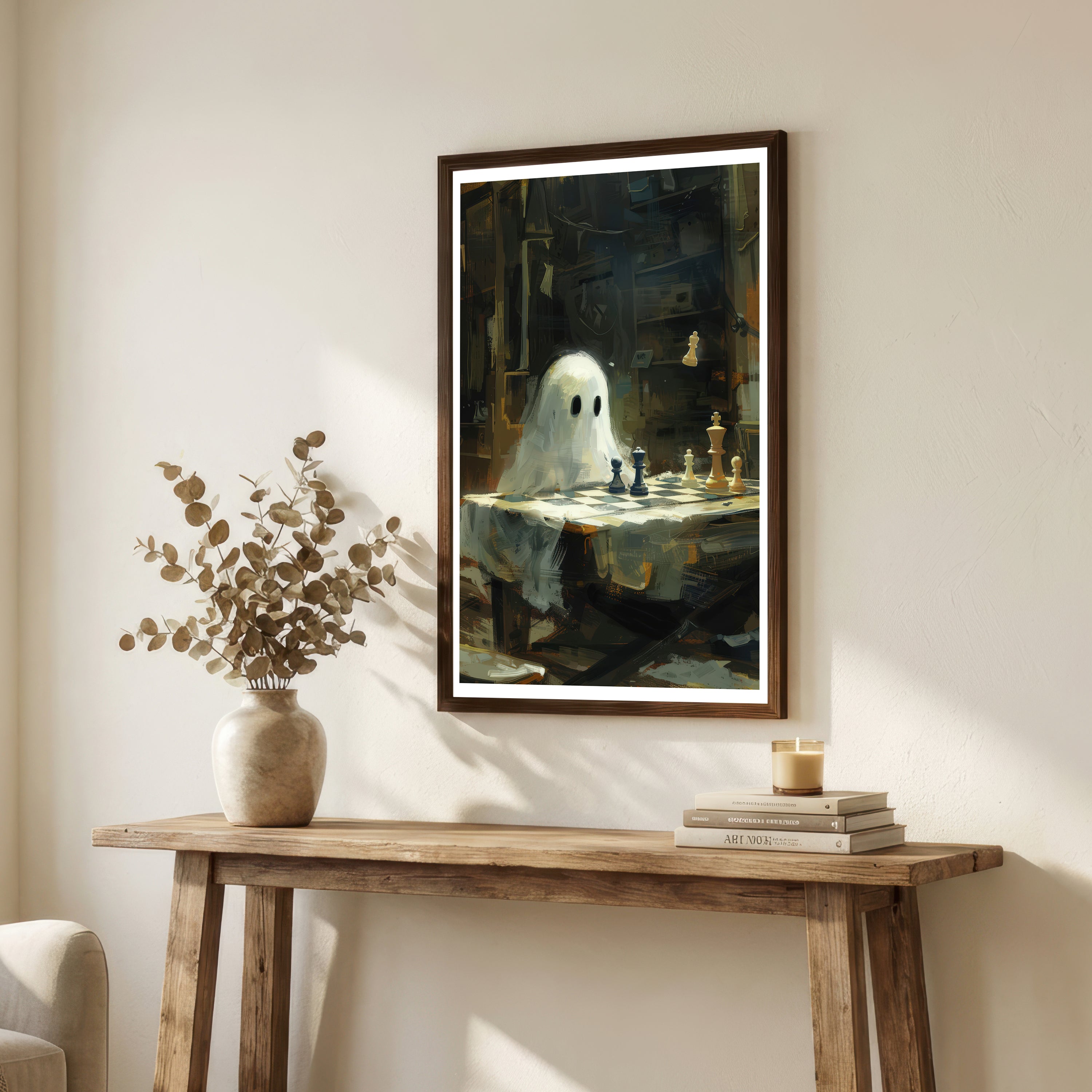 Ghost Chess Surreal Art Print