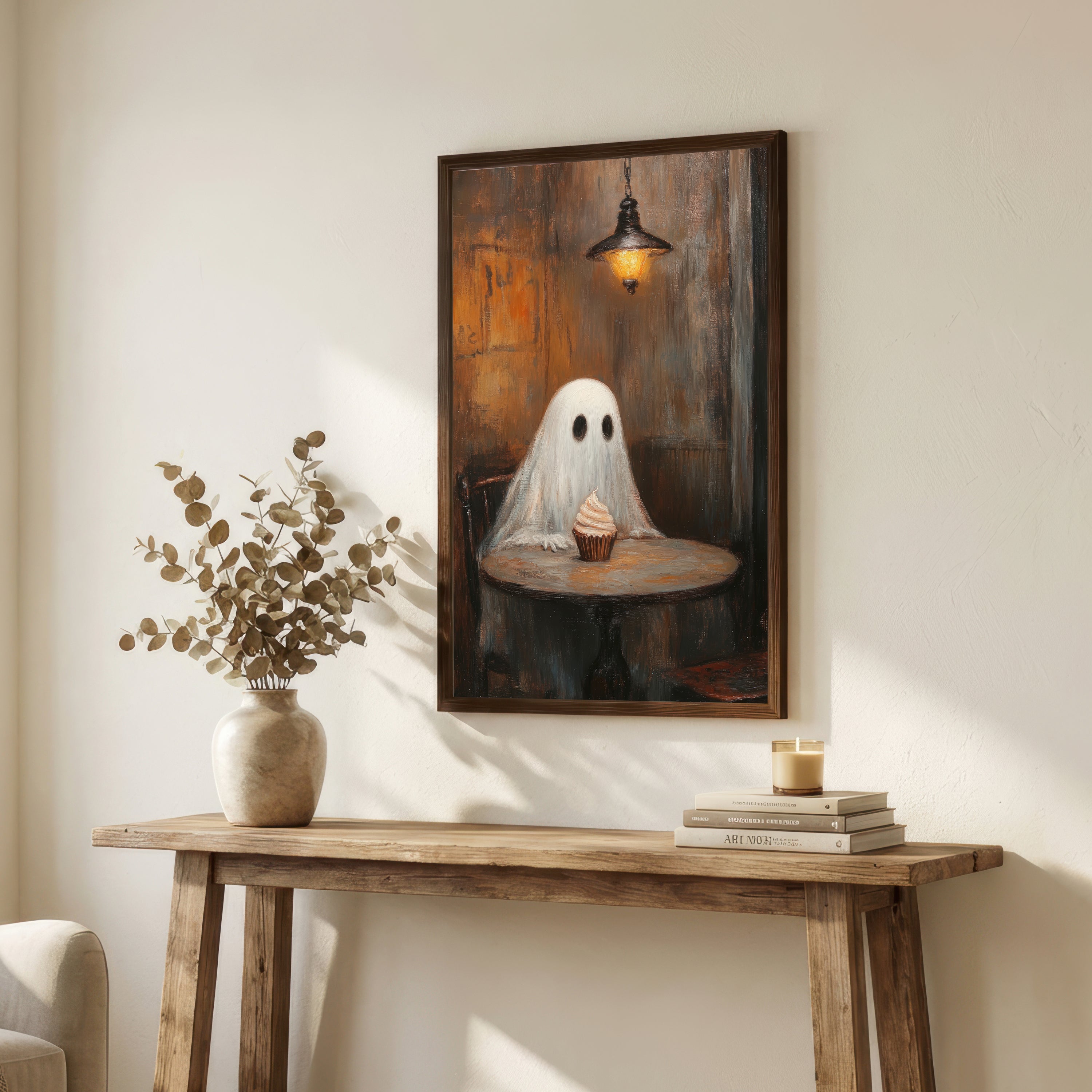 Ghost with Cupcake Art Print