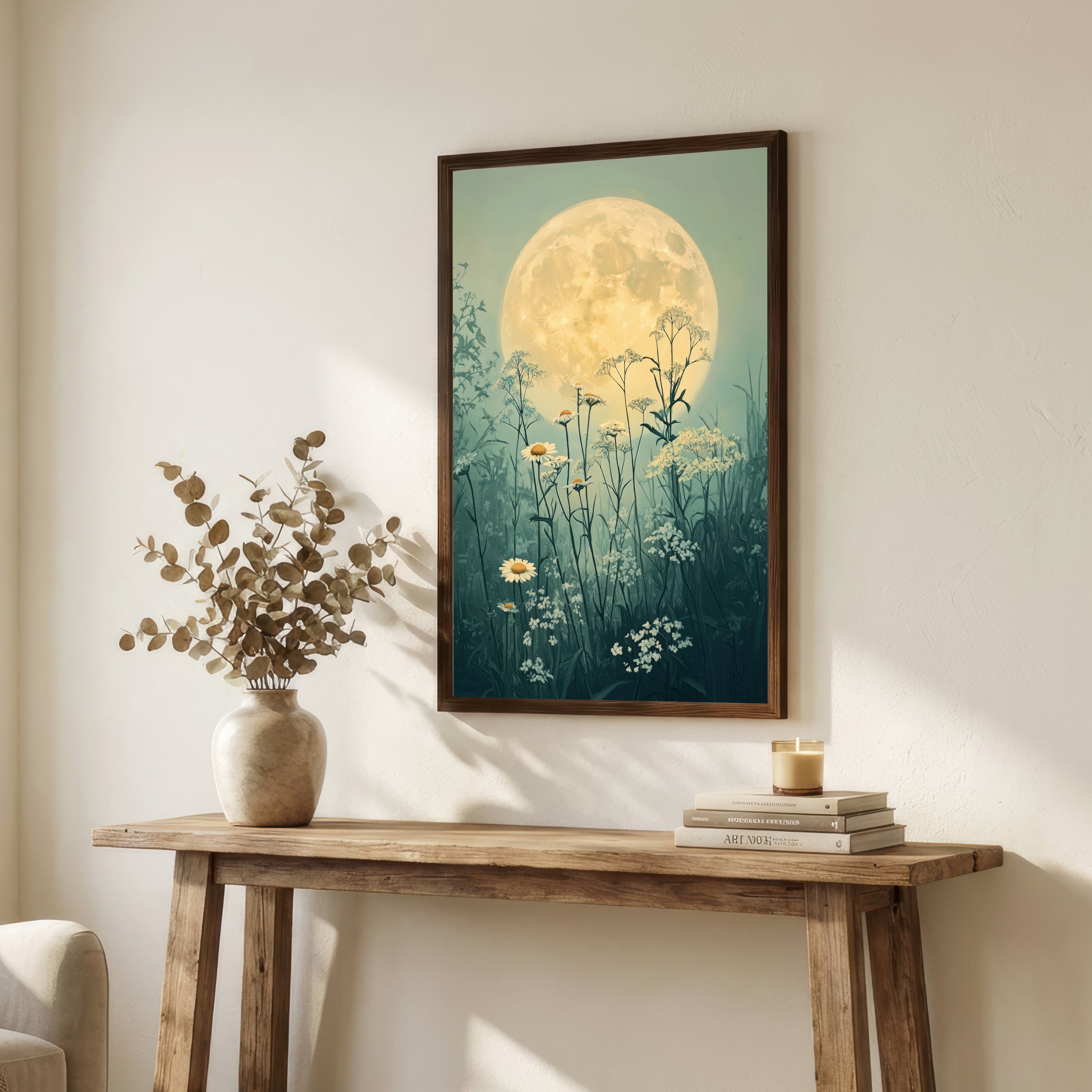 Moonlit Meadow Wildflower Art Print