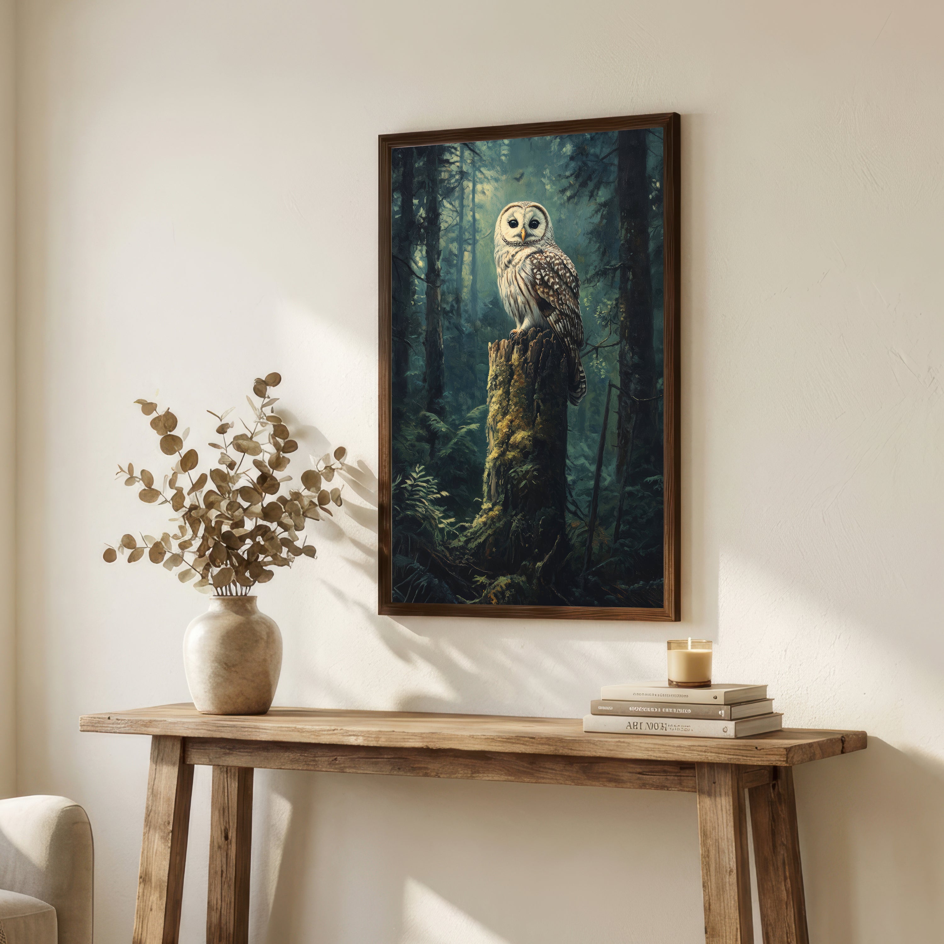 Owl in Forest Art Print