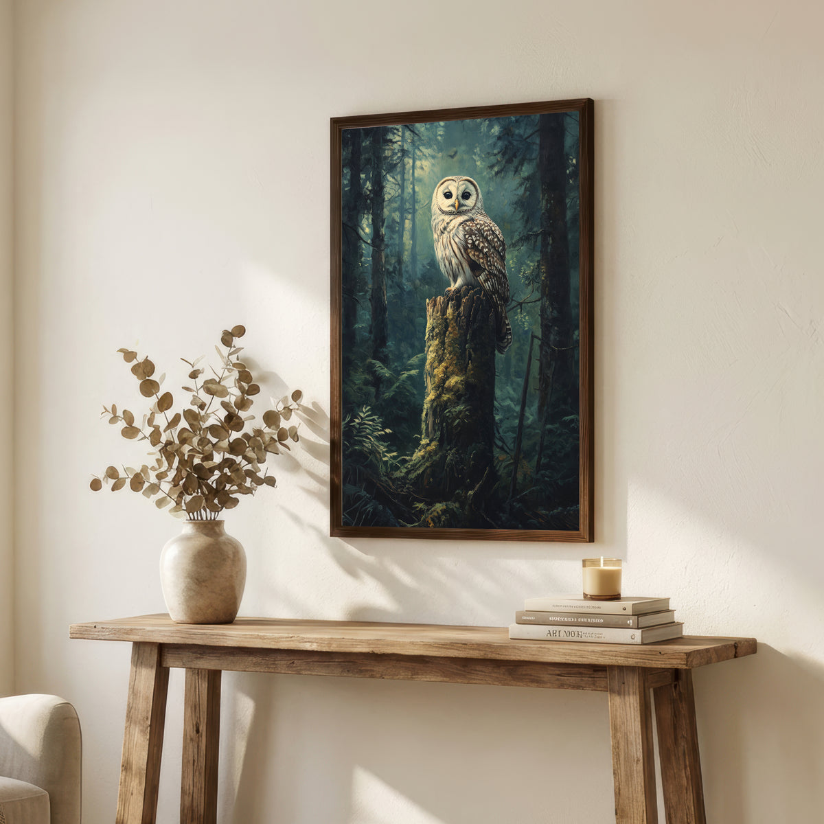 Owl in Forest Art Print