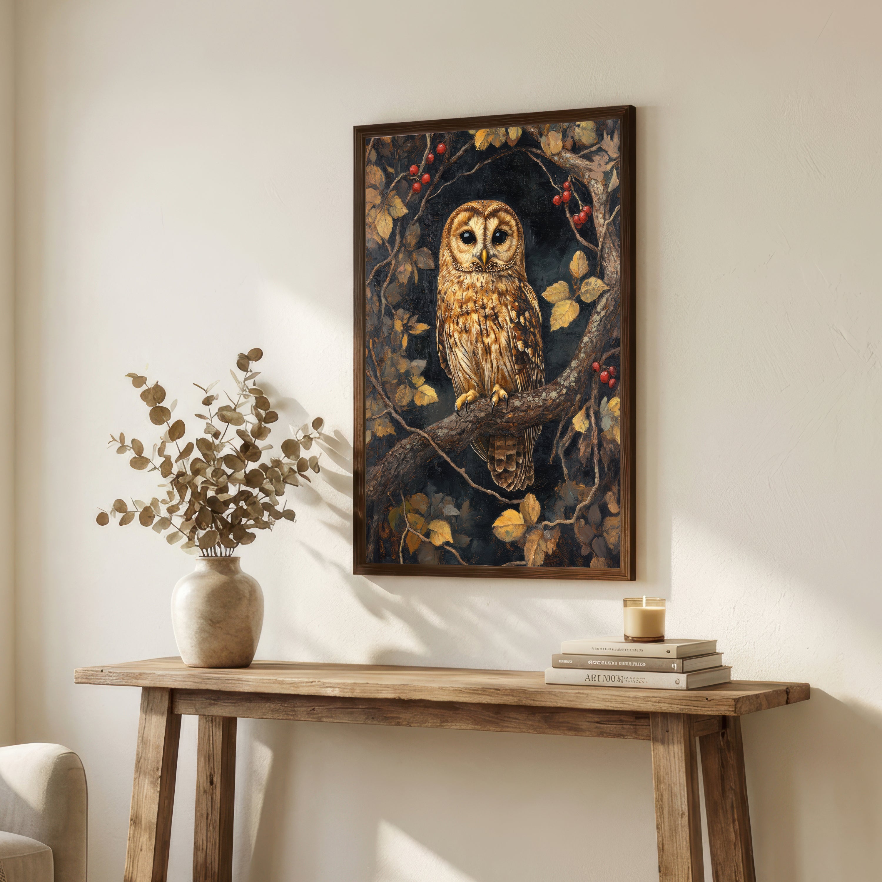 Woodland Owl Painterly Art Print