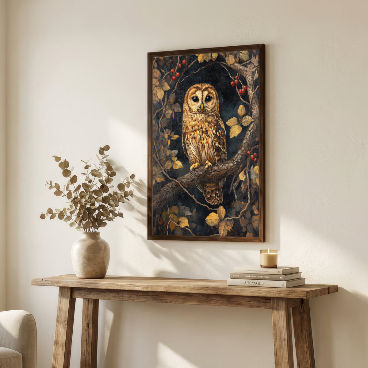 Woodland Owl Painterly Art Print