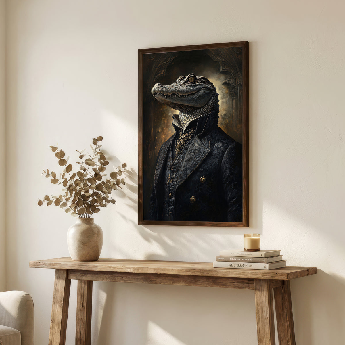 Gothic Crocodile Portrait Art Print