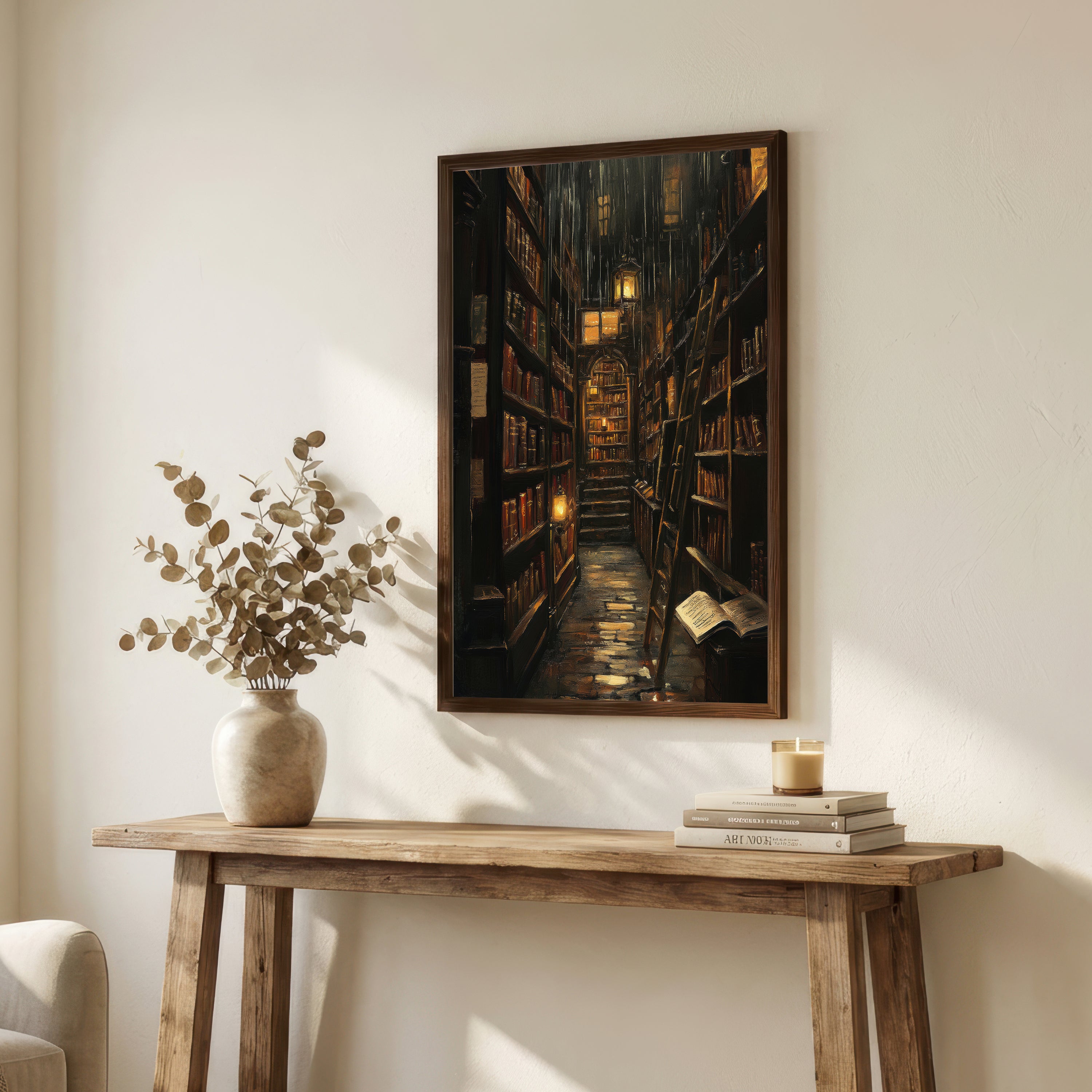 Dark Academia Library Art Print
