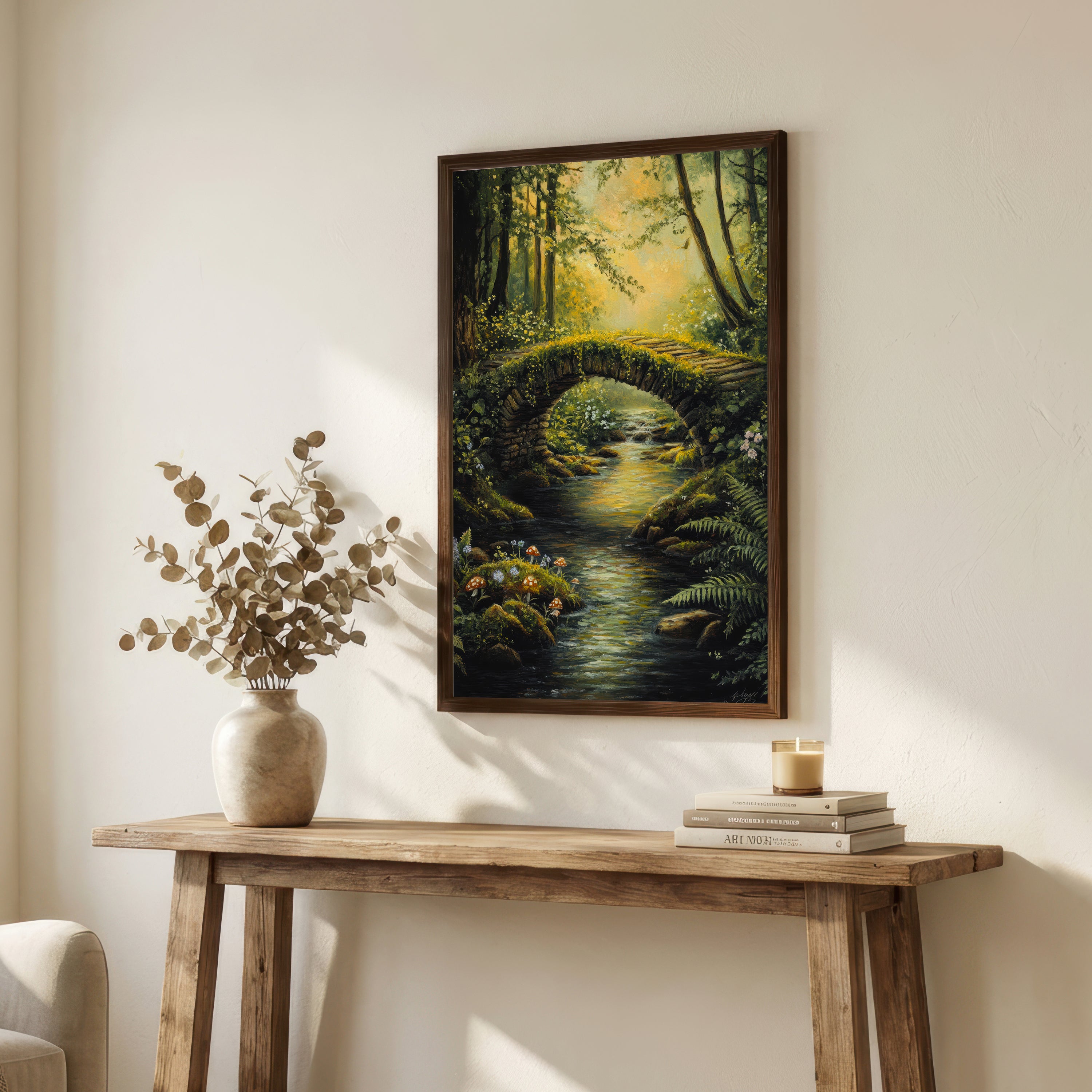 Woodland Stream Forest Art Print