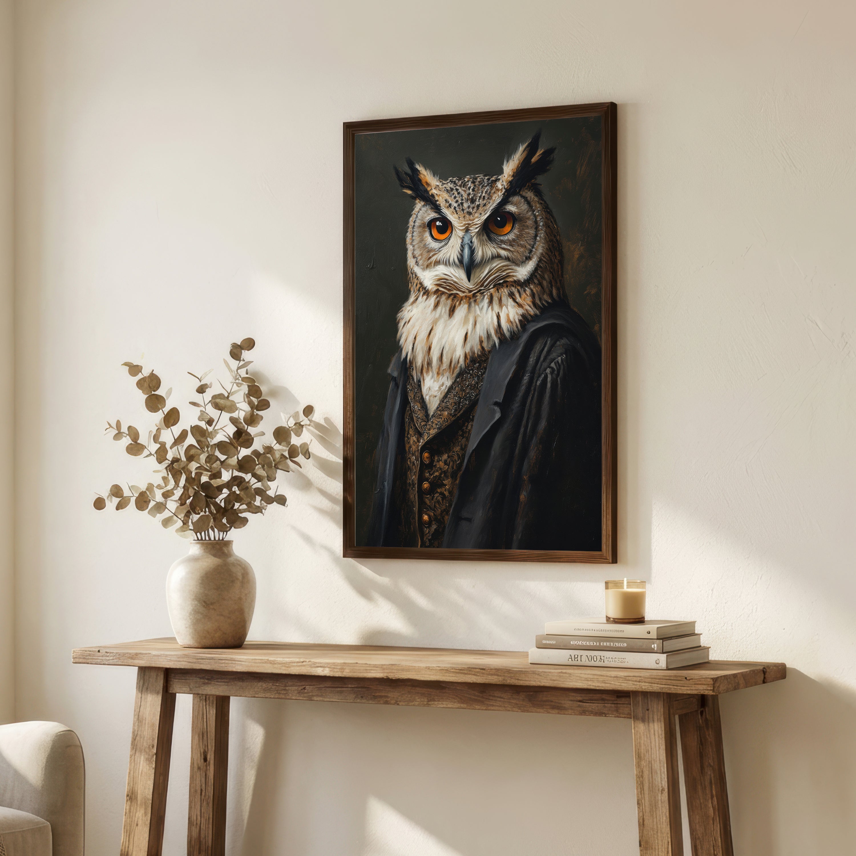 Gothic Owl Dark Academia Art Print