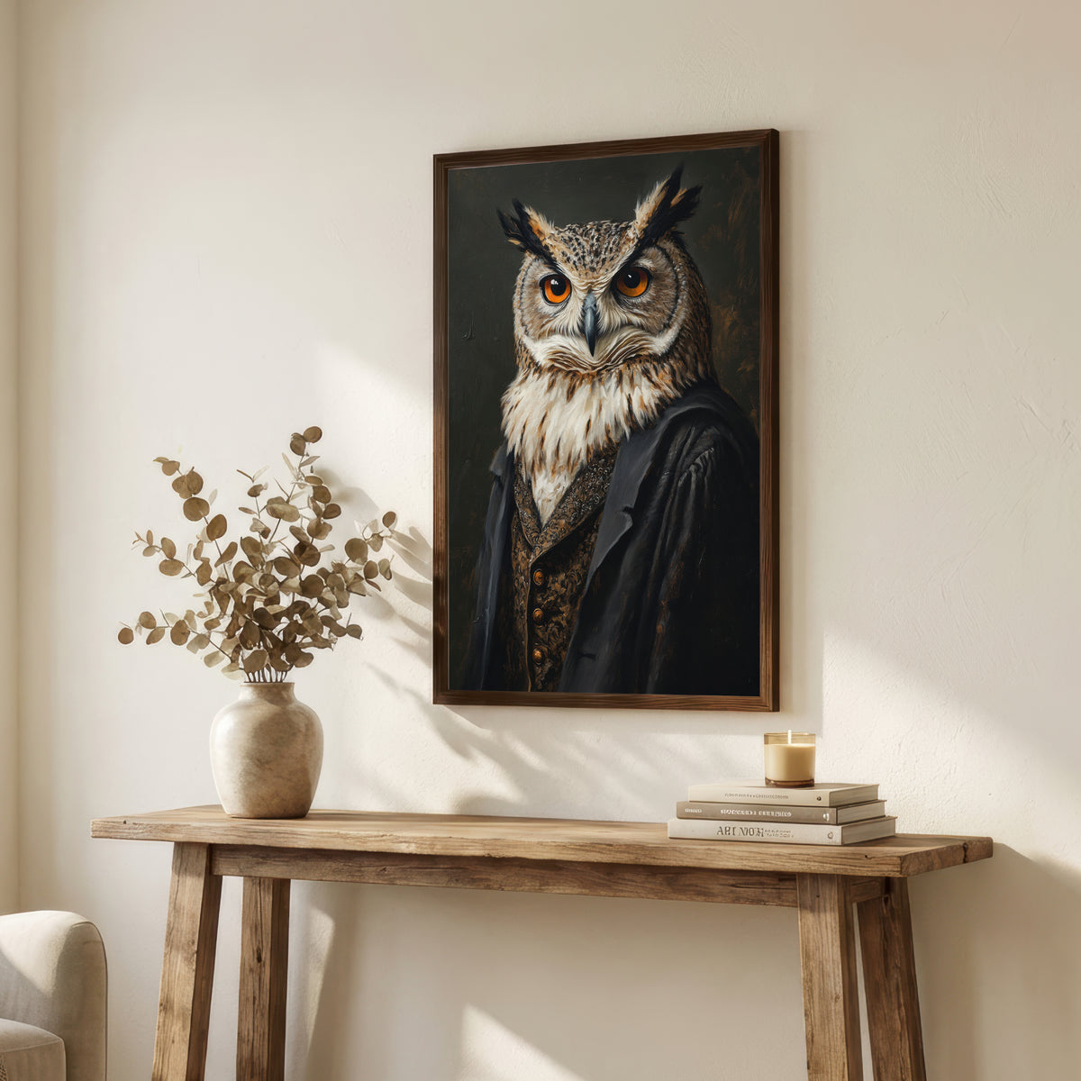 Gothic Owl Dark Academia Art Print