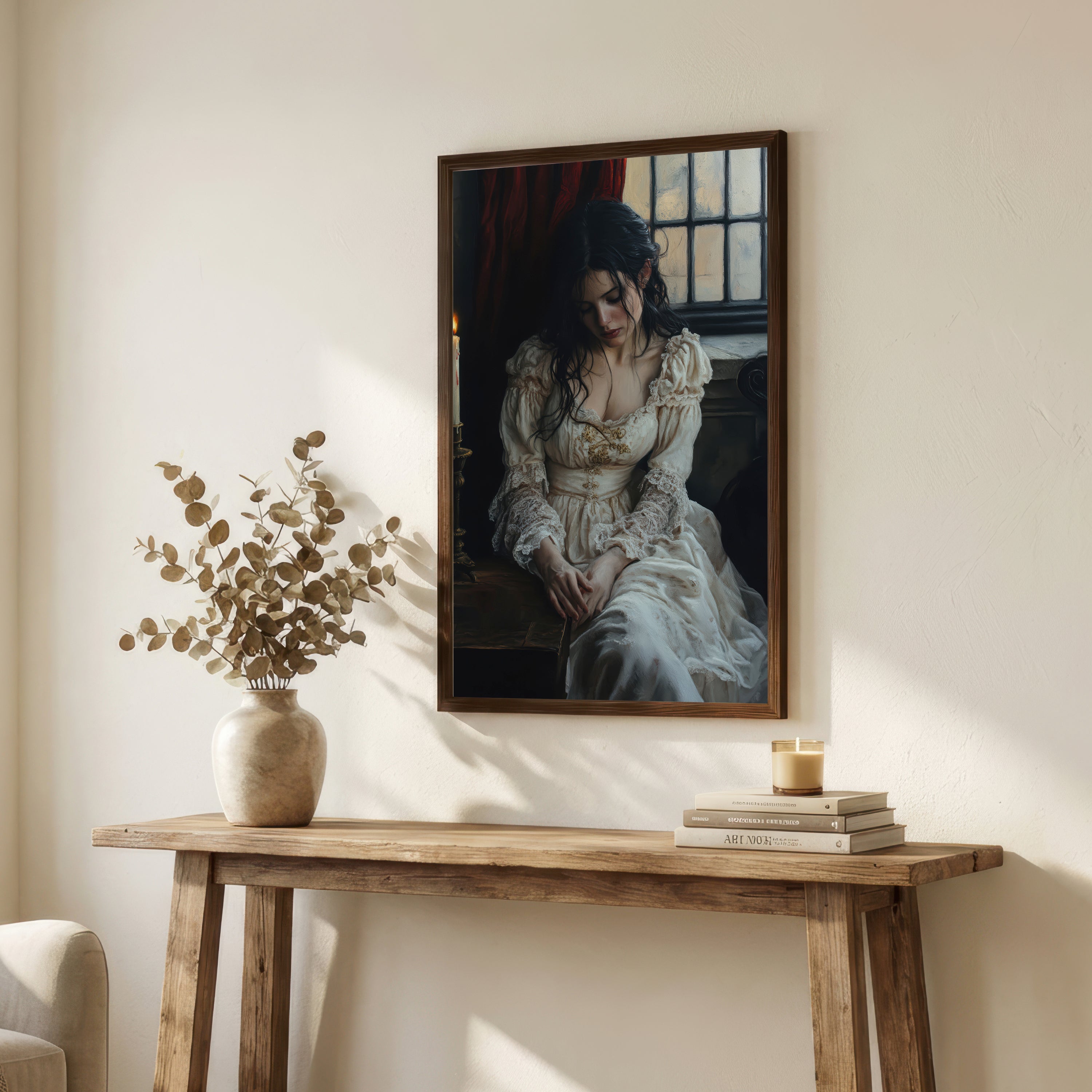 Gothic Woman by Candlelight Art Print