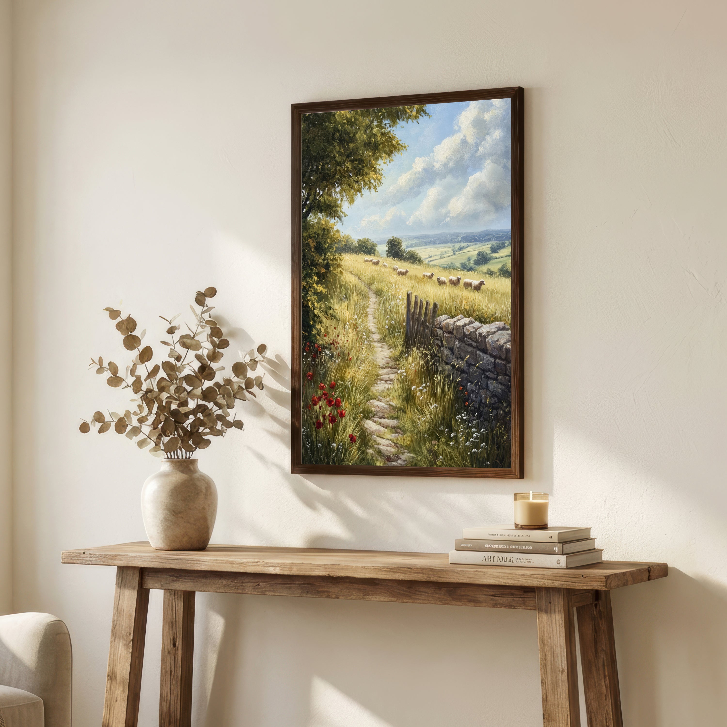 Pastoral Sheep Landscape Art Print