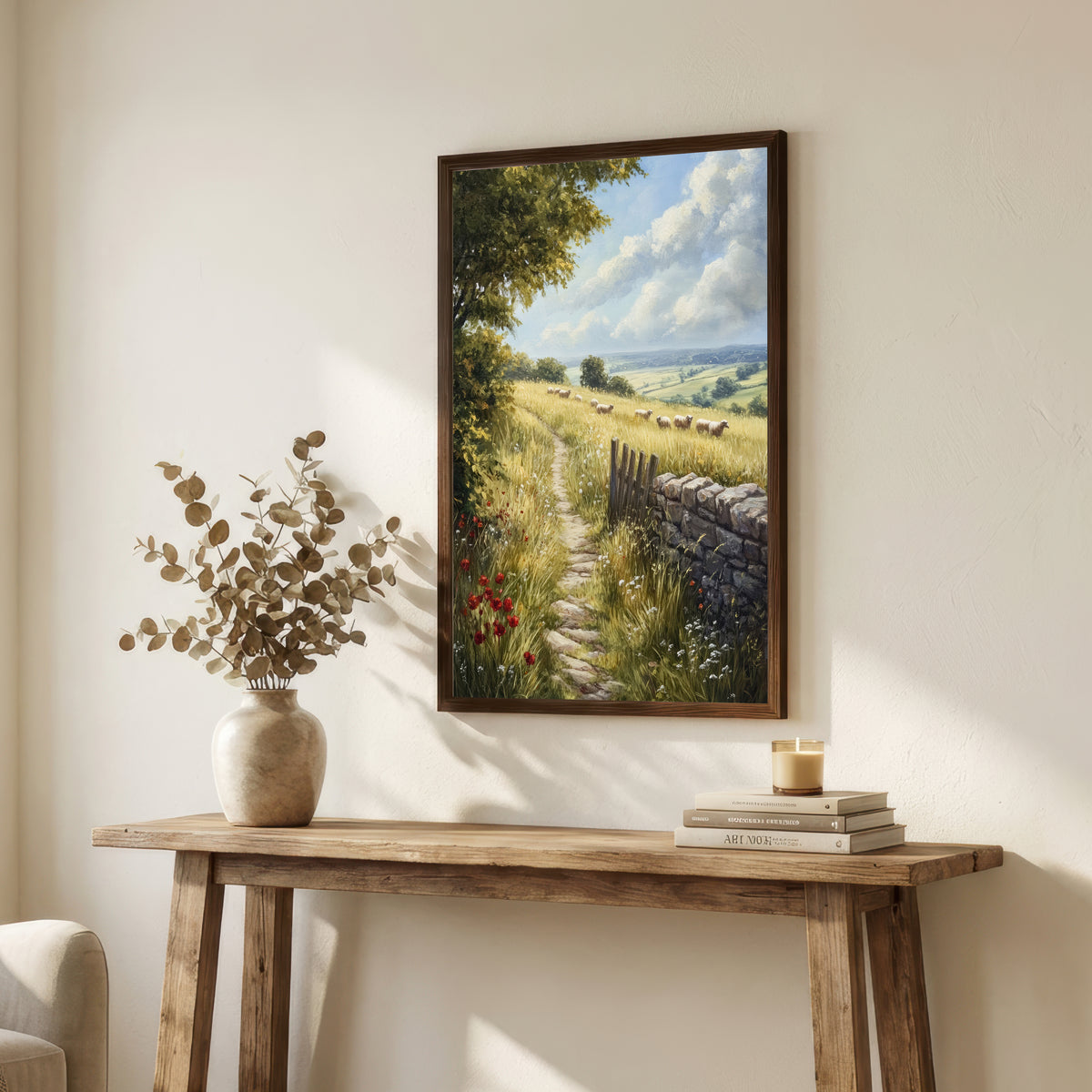 Pastoral Sheep Landscape Art Print
