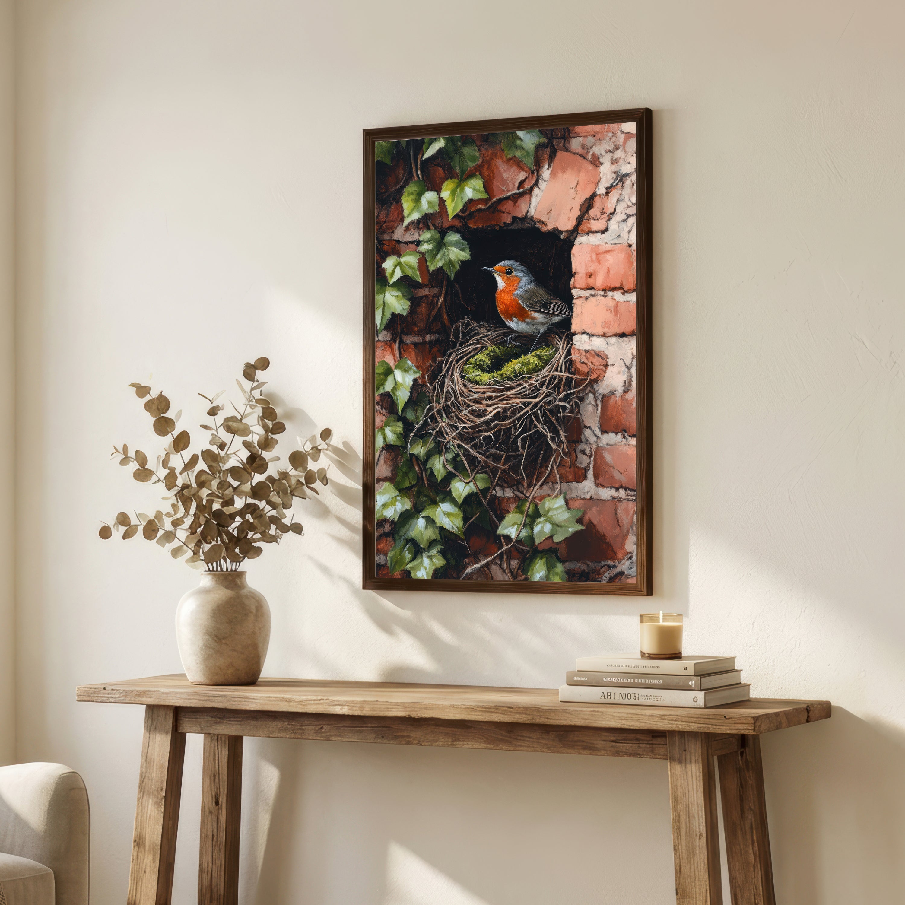 Robin Nest Botanical Art Print
