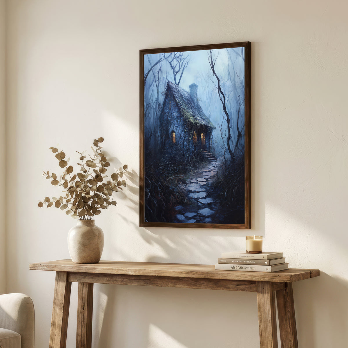 Enchanted Woodland Cottage Art Print