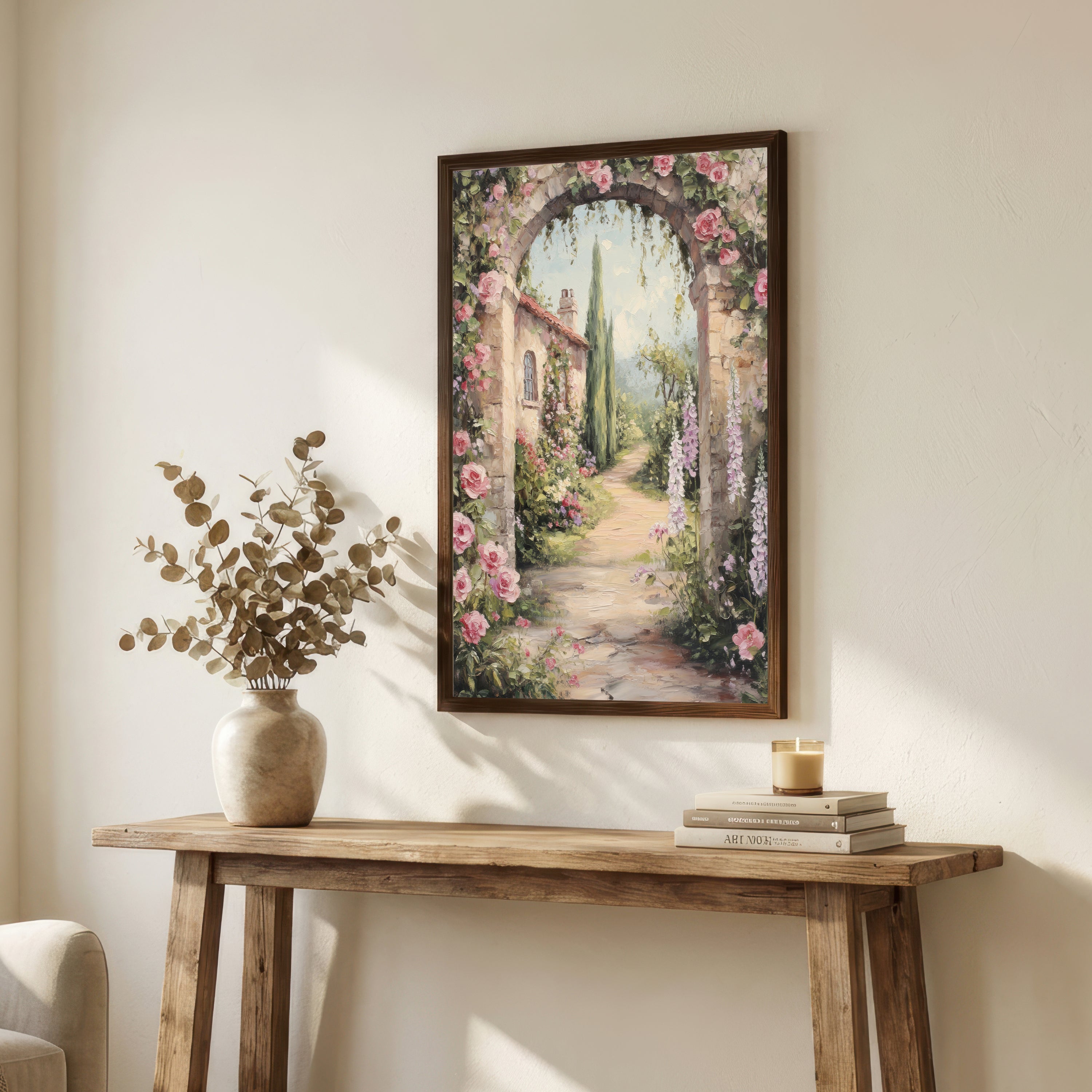 Romantic Rose Garden Arch Art Print