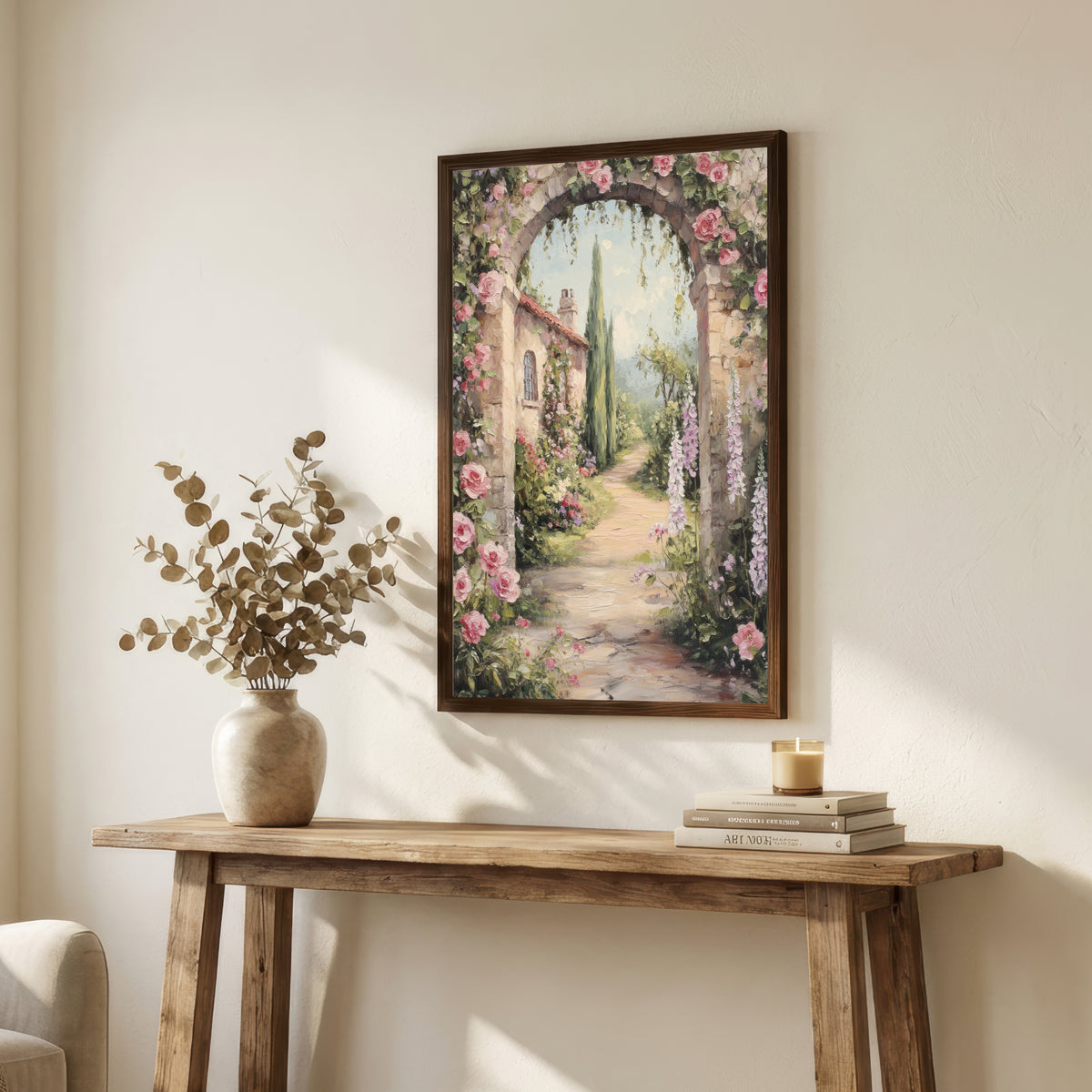 Romantic Rose Garden Arch Art Print