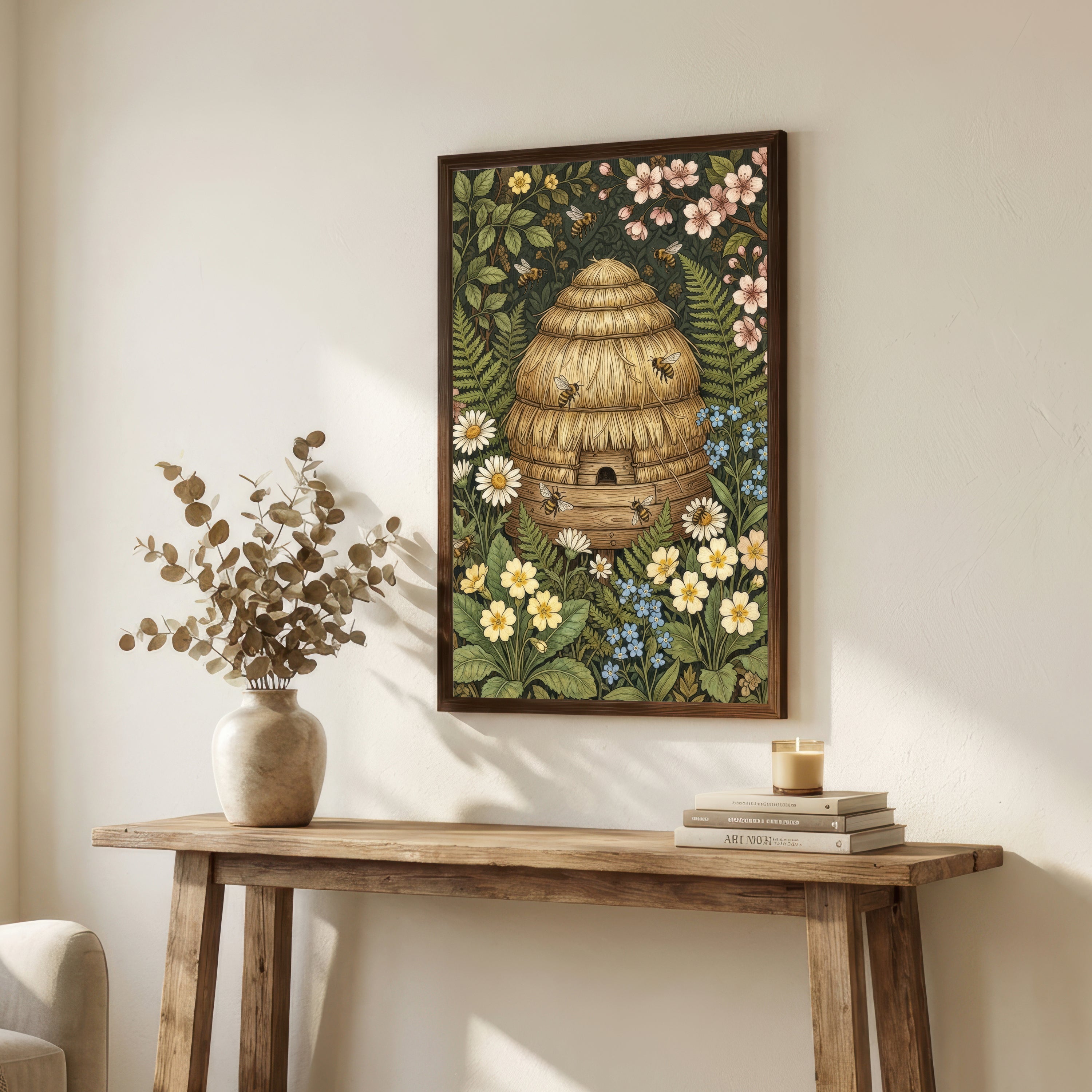 William Morris Inspired Beehive Art Print
