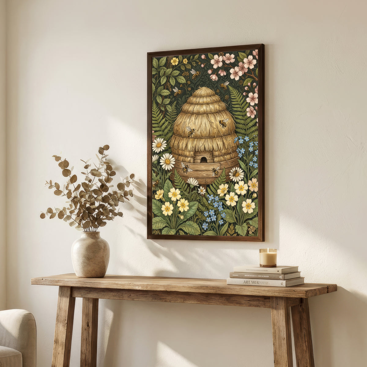 William Morris Inspired Beehive Art Print
