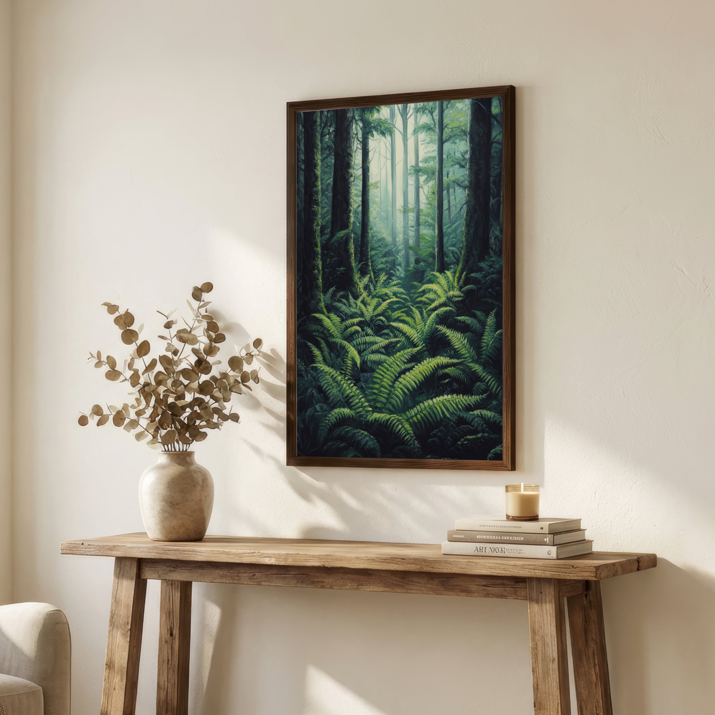 Misty Fern Forest Art Print