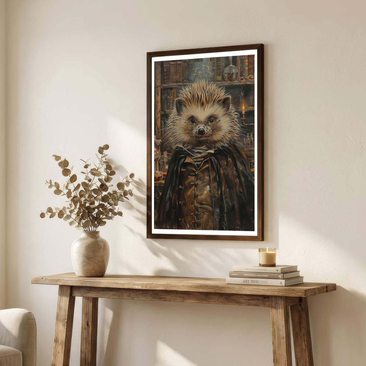 Hedgehog Dark Academia Art Print