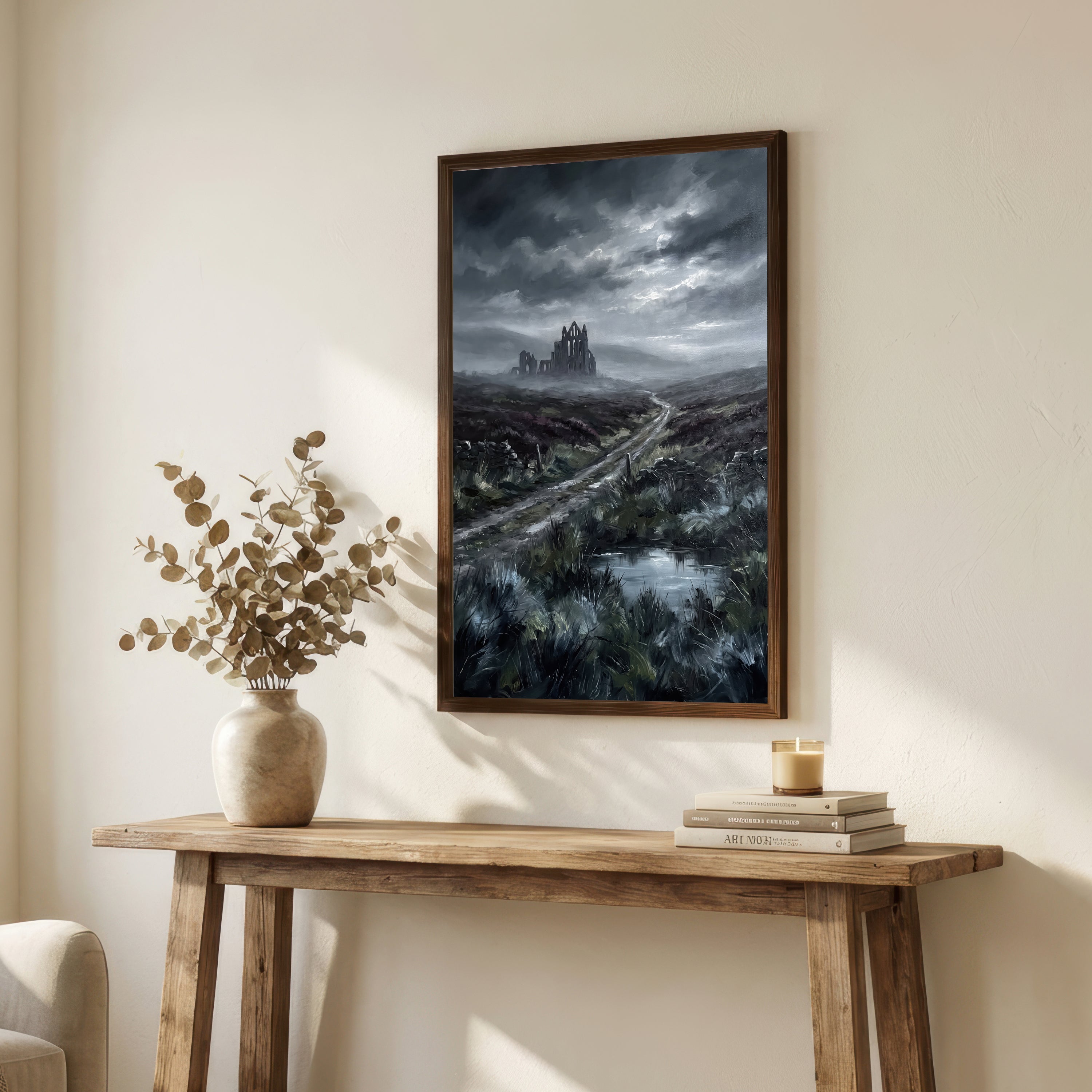 Gothic Abbey Storm Landscape Art Print