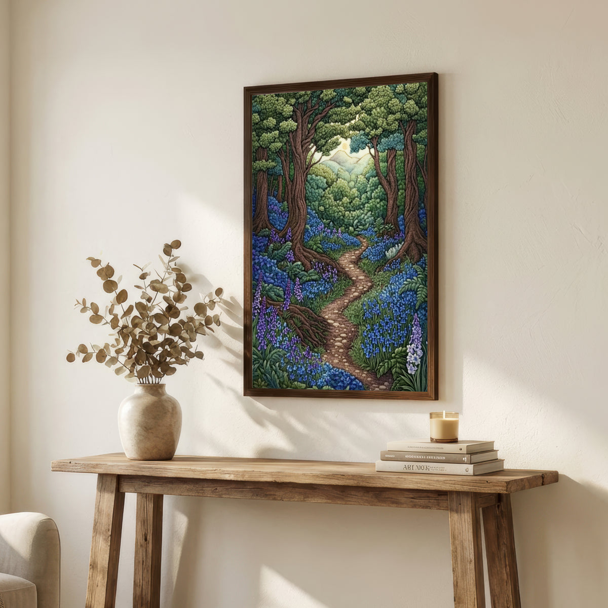 Woodland Bluebell Path Art Print