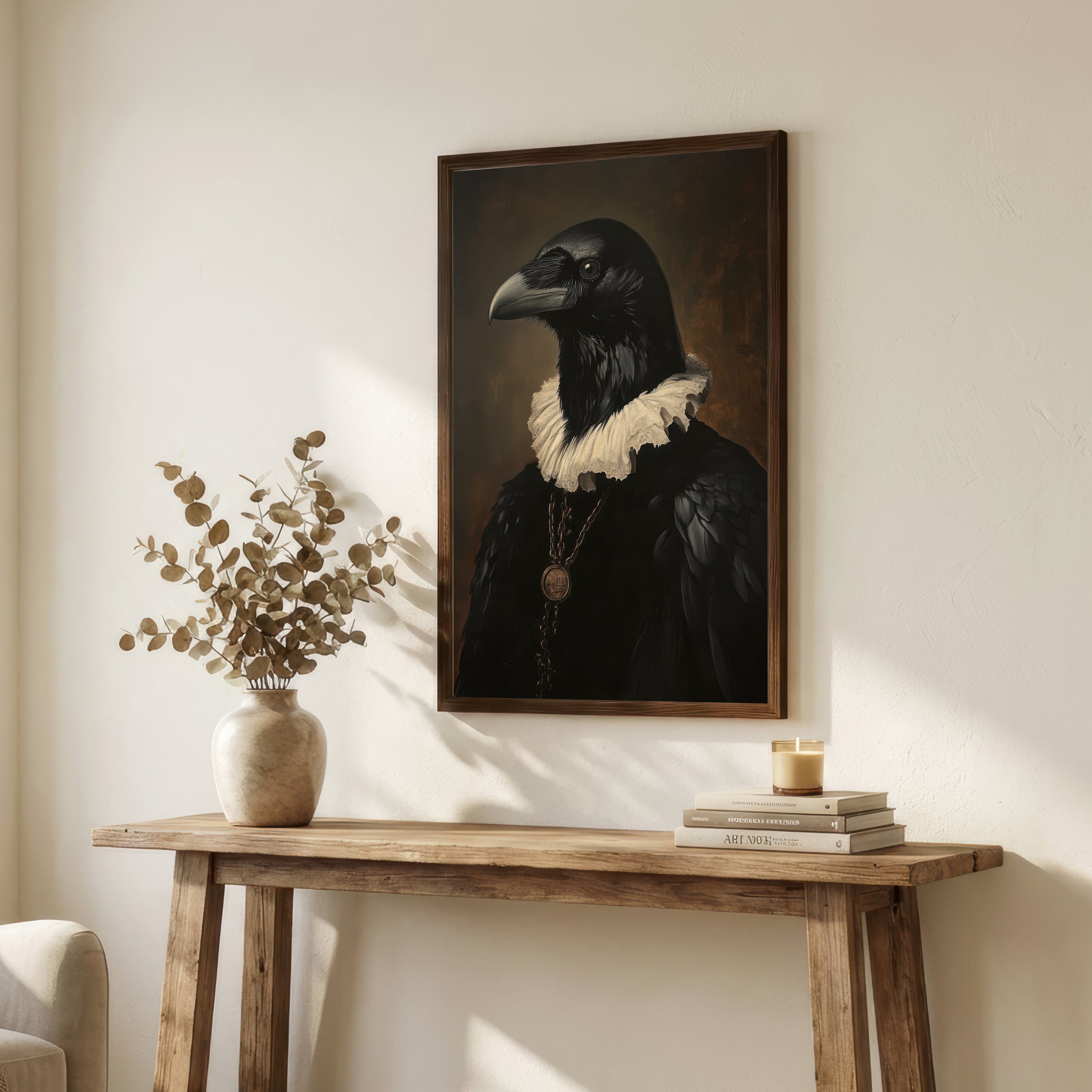 Gothic Raven Portrait Art Print