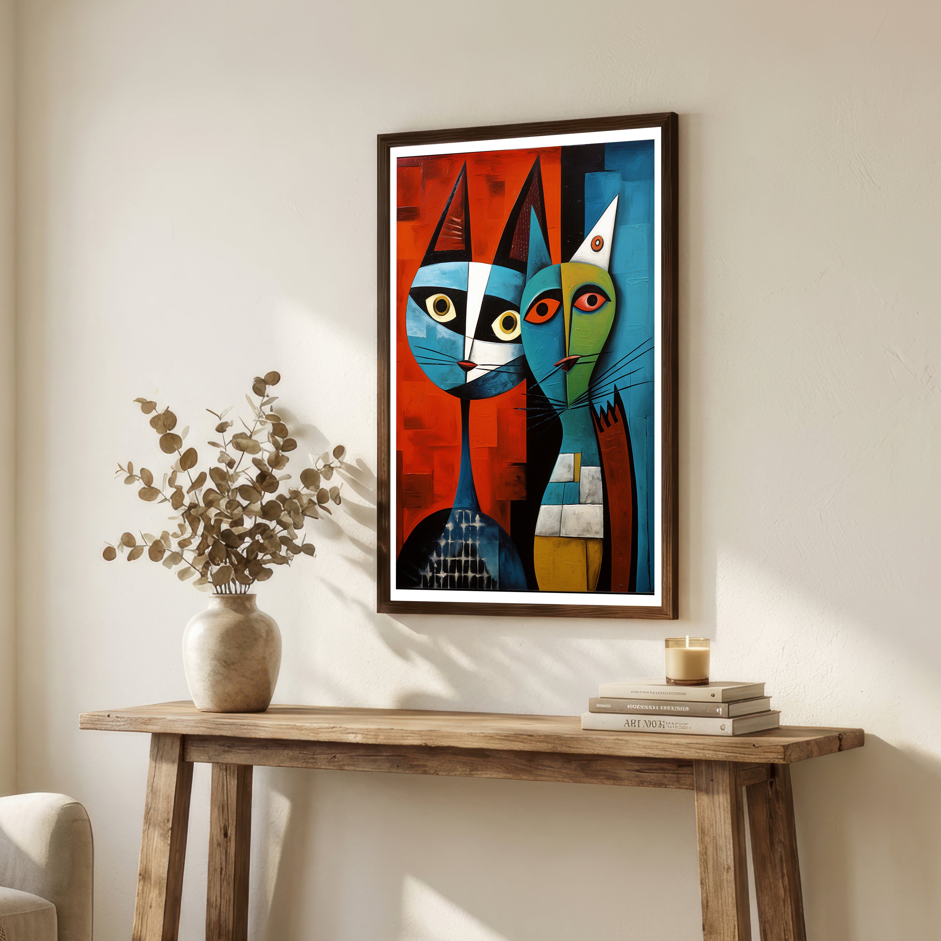 Cubist Cats Art Print