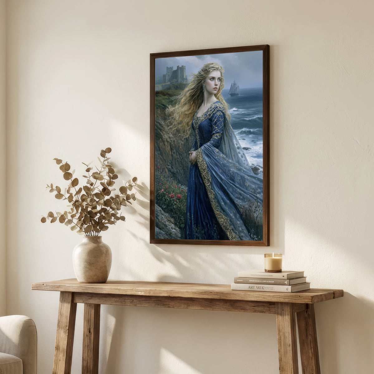 Medieval Maiden Coastal Fantasy Art Print