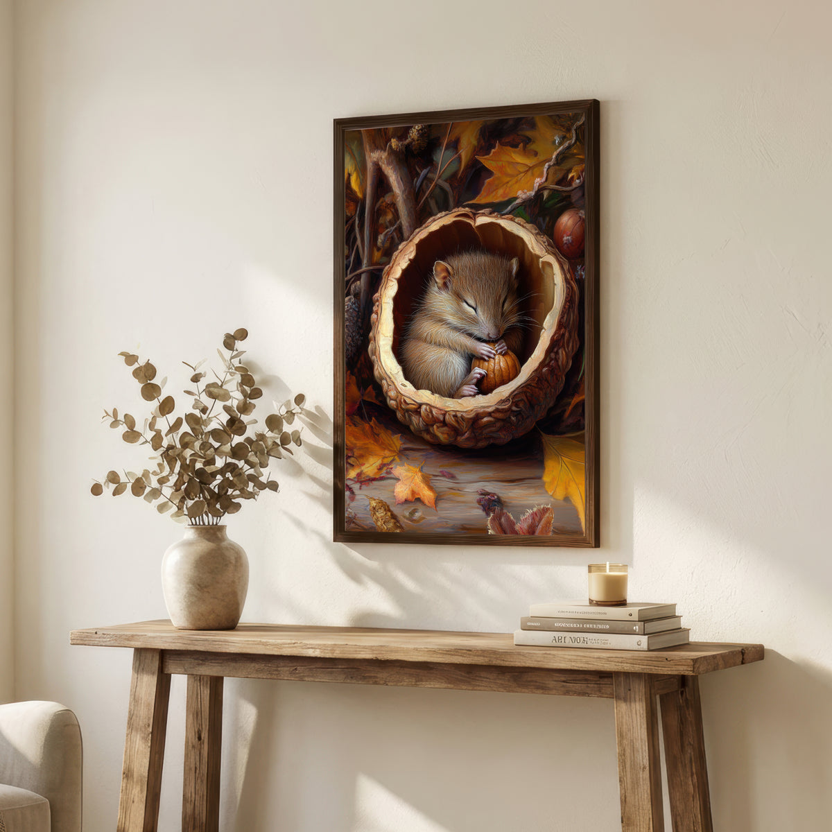 Autumn Mouse Pumpkin Art Print