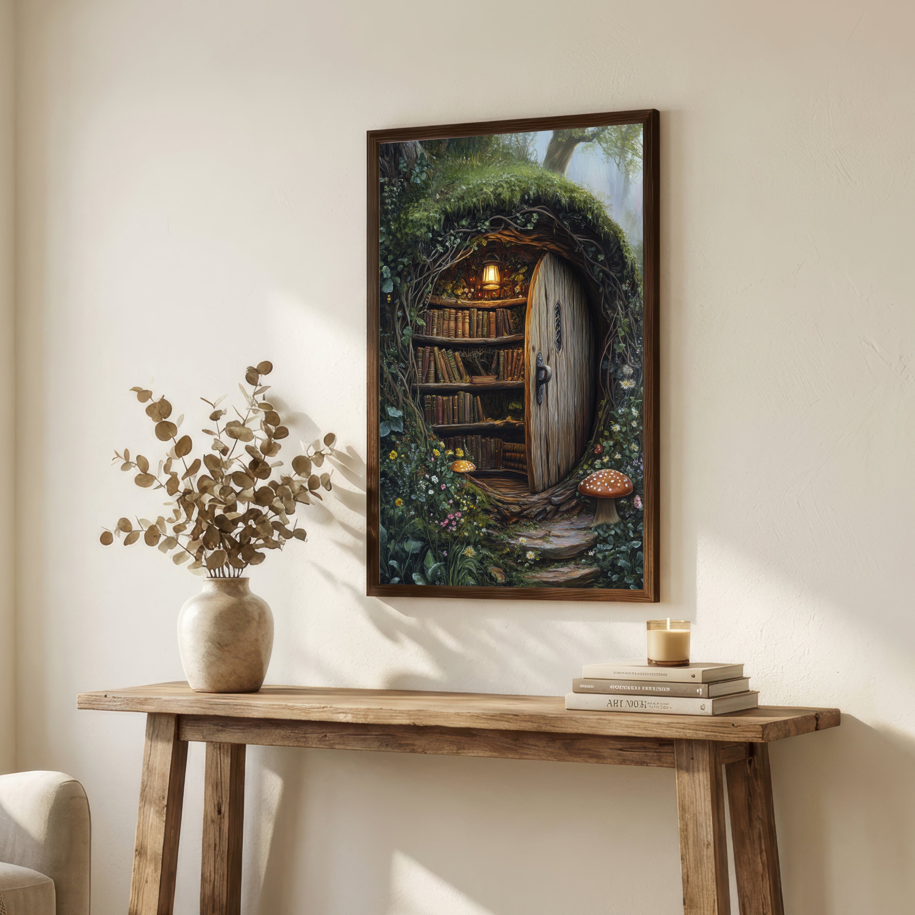 Enchanted Tree Hollow Library Art Print
