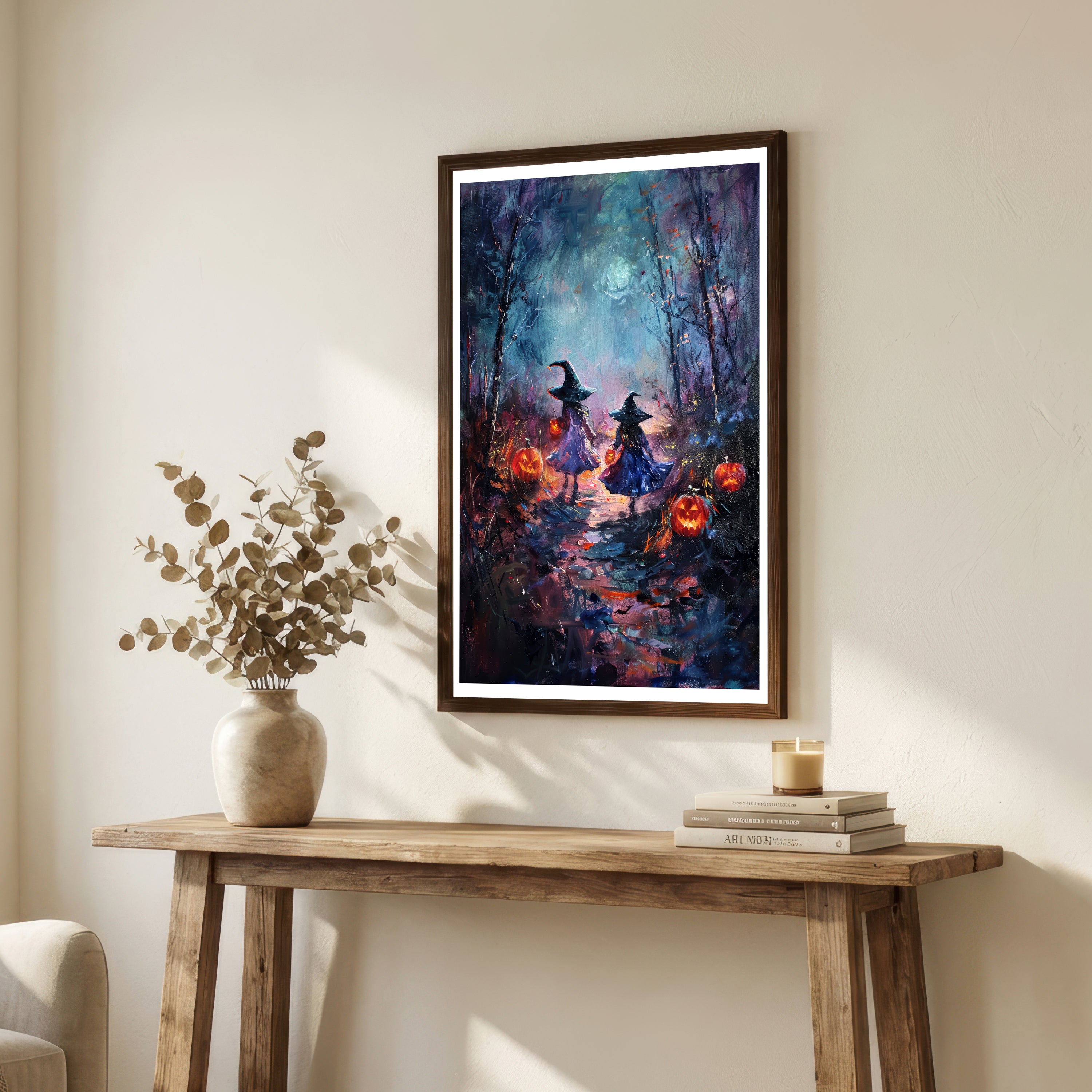 Halloween Witches Forest Art Print
