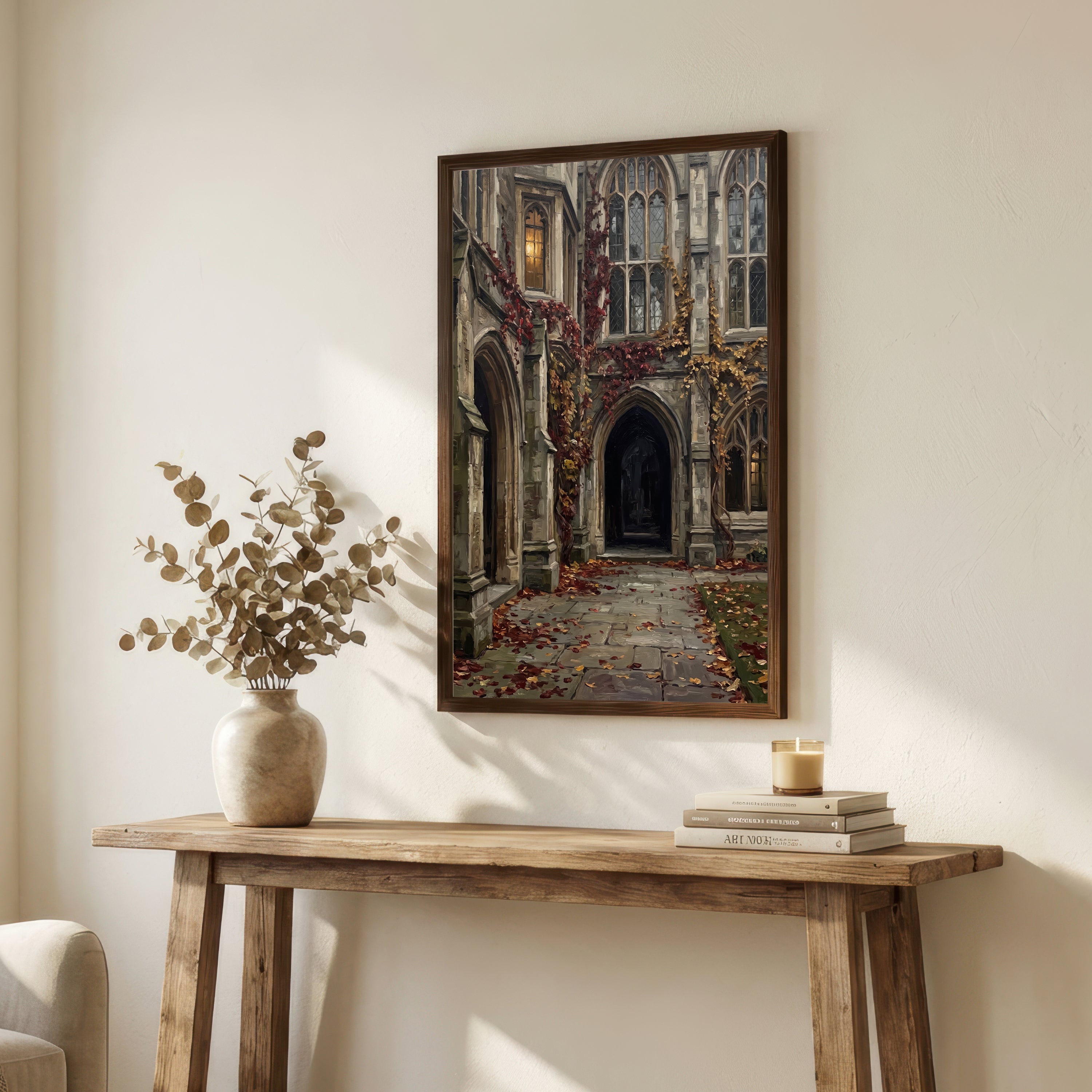 Gothic Church Courtyard Art Print