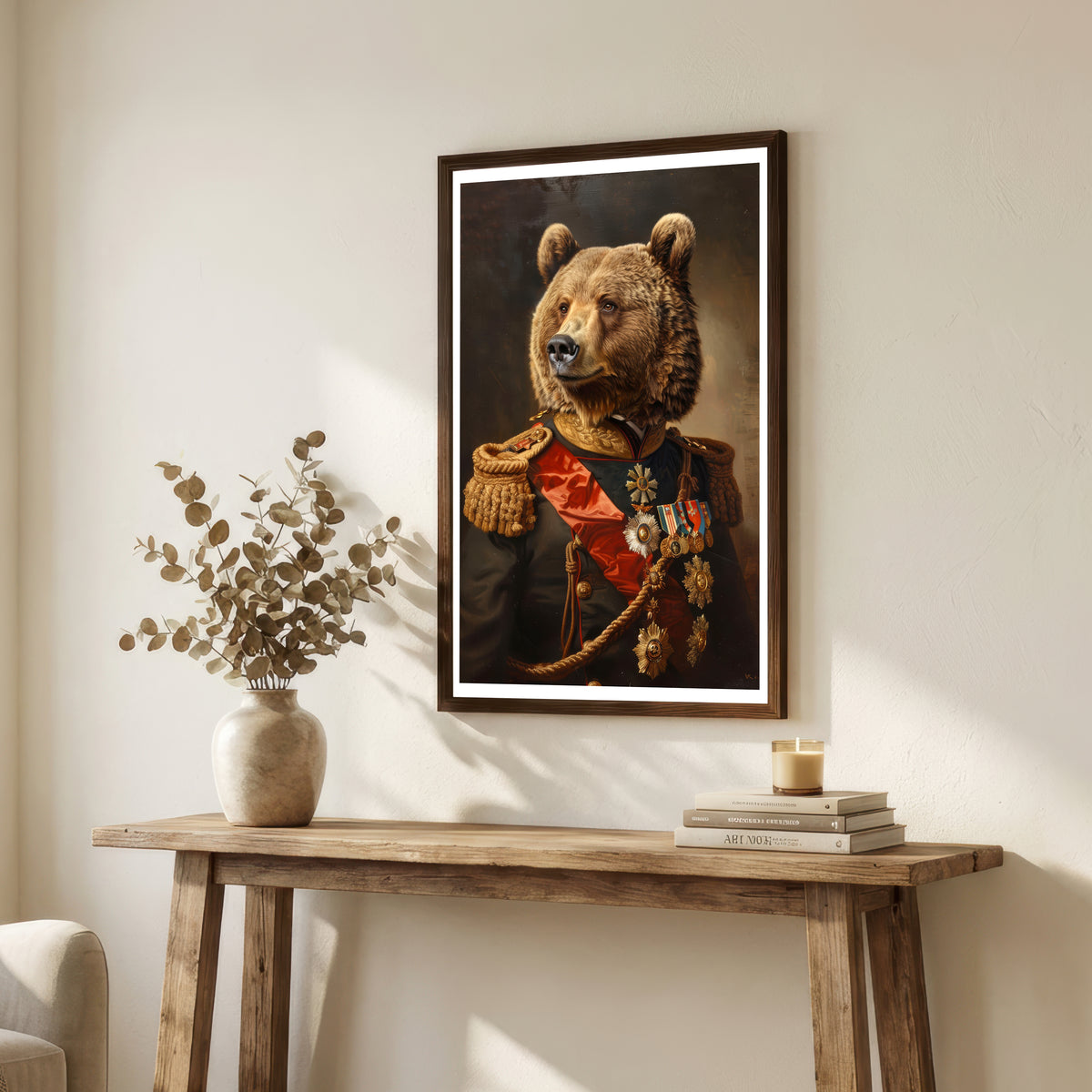 Decorated Bear Military Art Print