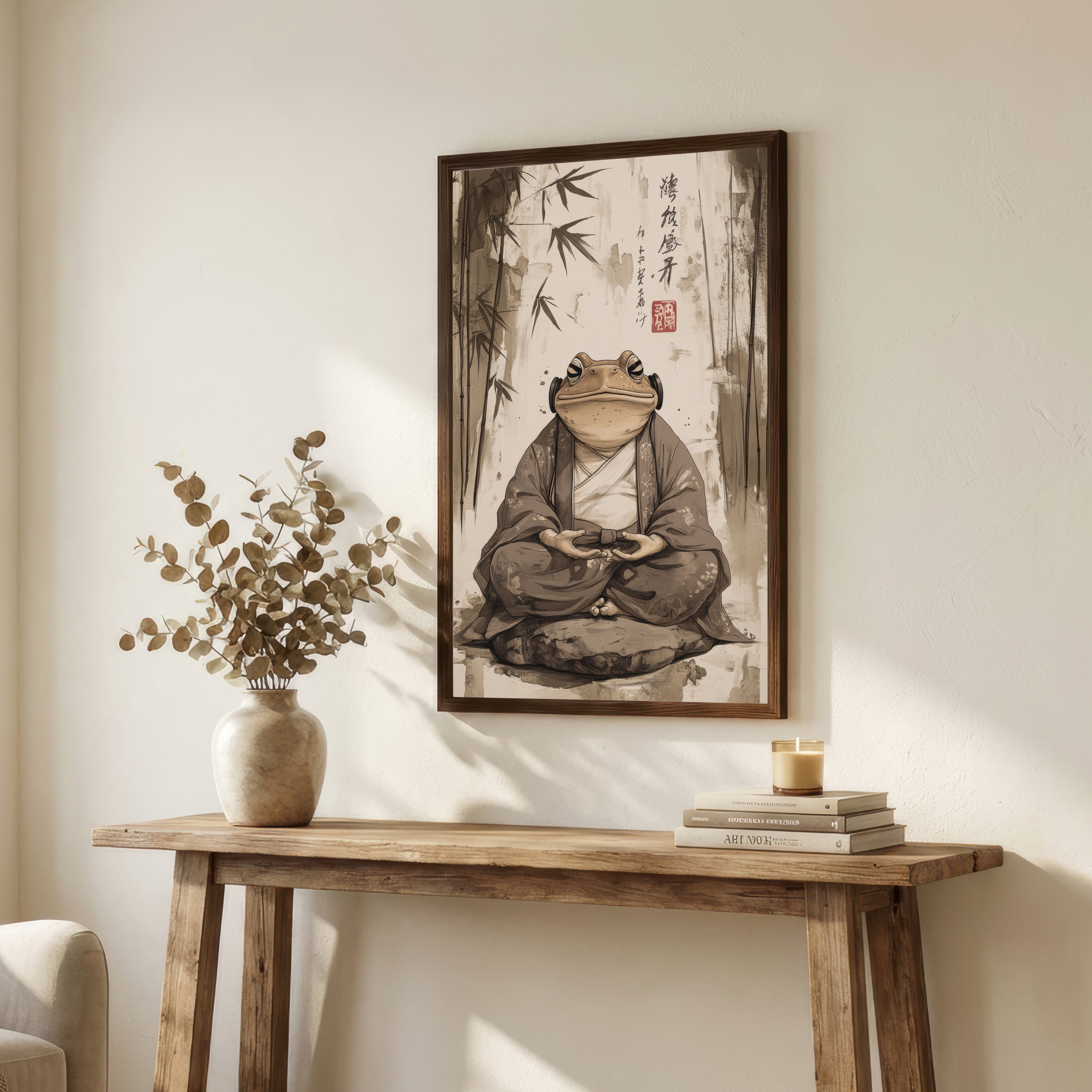 Zen Frog Japanese Inspired Art Print