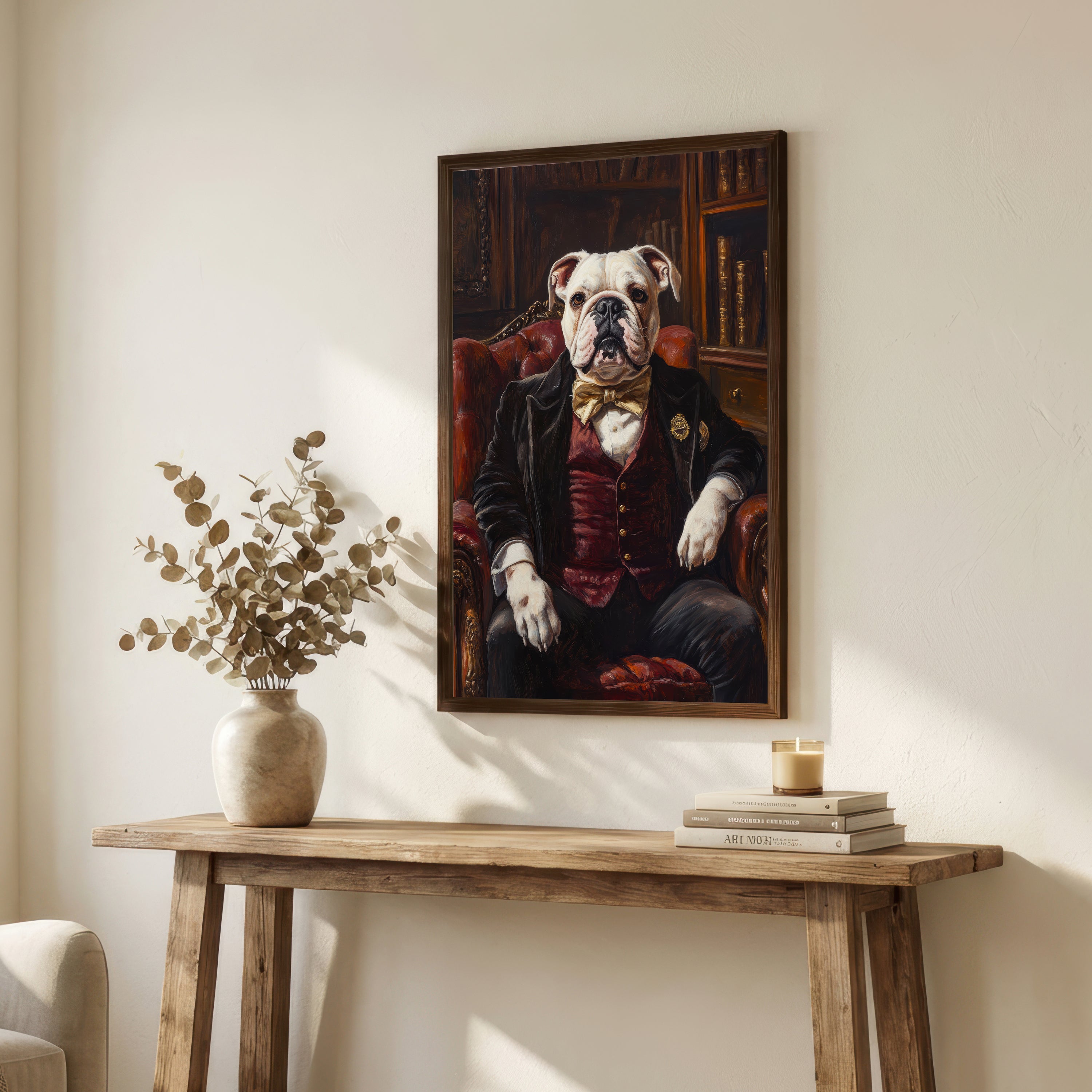 Bulldog Gentleman Dark Academia Art Print